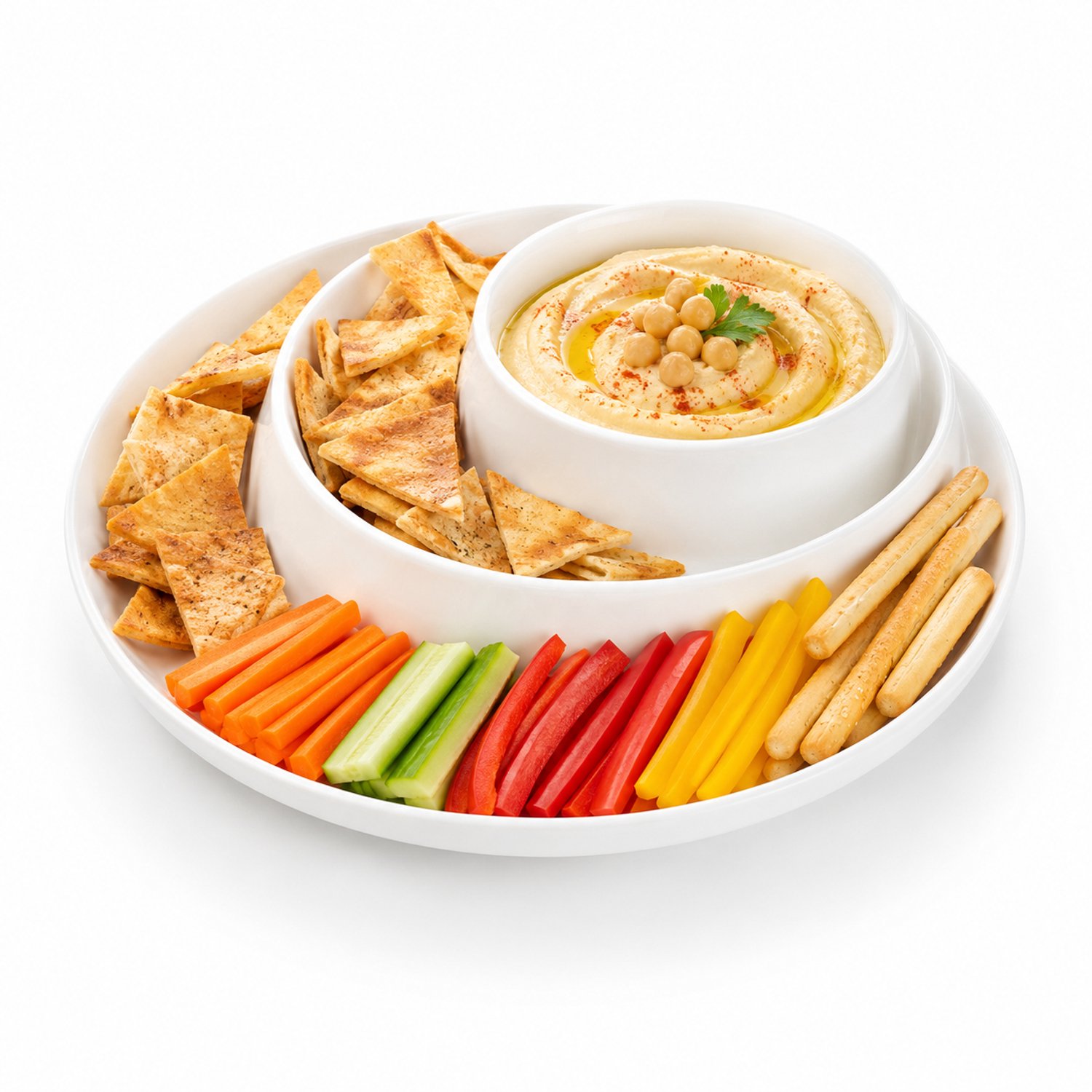 Wilmax porseleinen serveerbord met vakken 25,5 cm wit