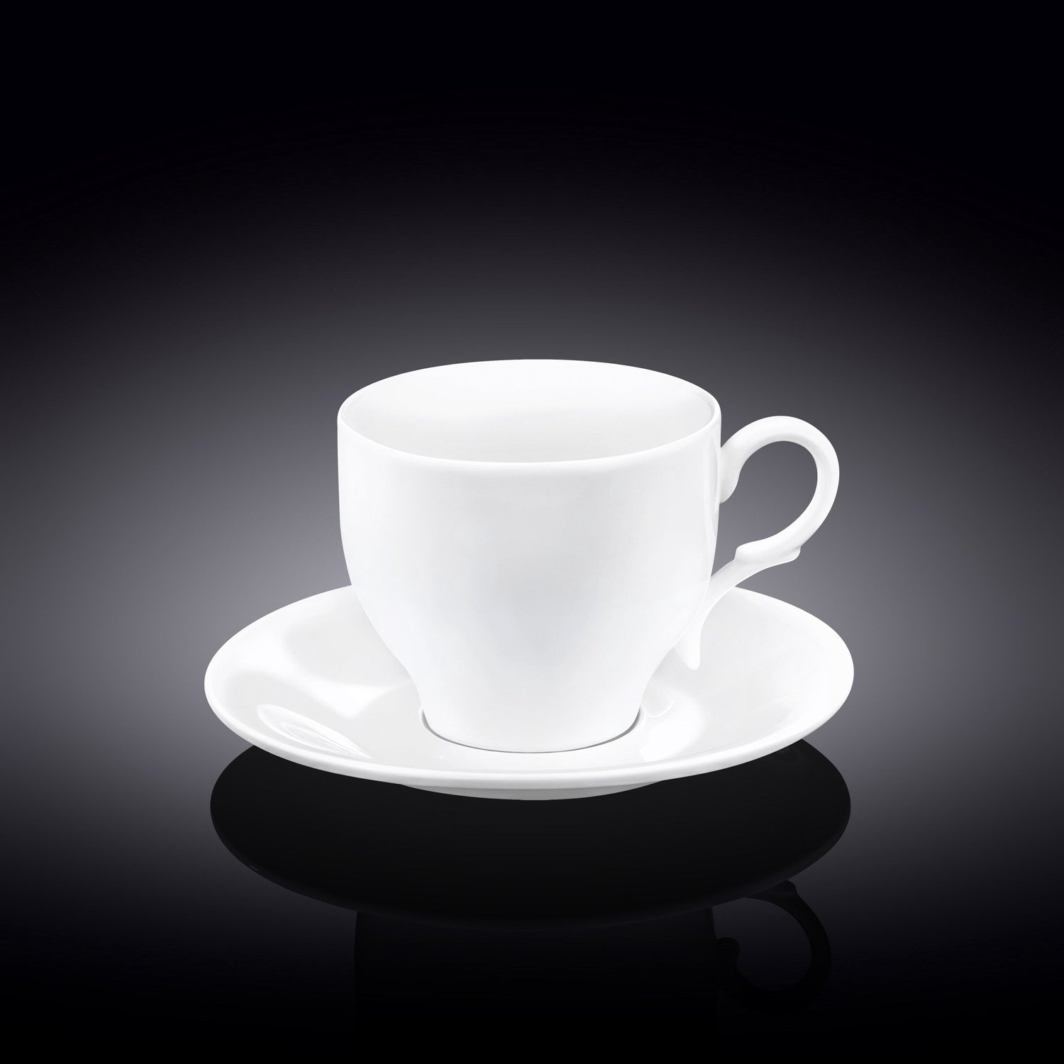 Wilmax Theekop met schotel 220 ml Wit Porselein