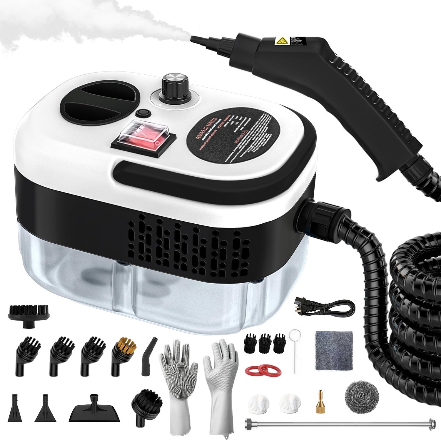 BLOSSOM Hogedruk Stoomreiniger - 2500W - 1.2L Tank - 6 Standen - 3BAR - Met 20 Accessoires - Chemievrij Reinigen - Tapijtreiniger - Vlekkenreiniger - Meubelreiniger
