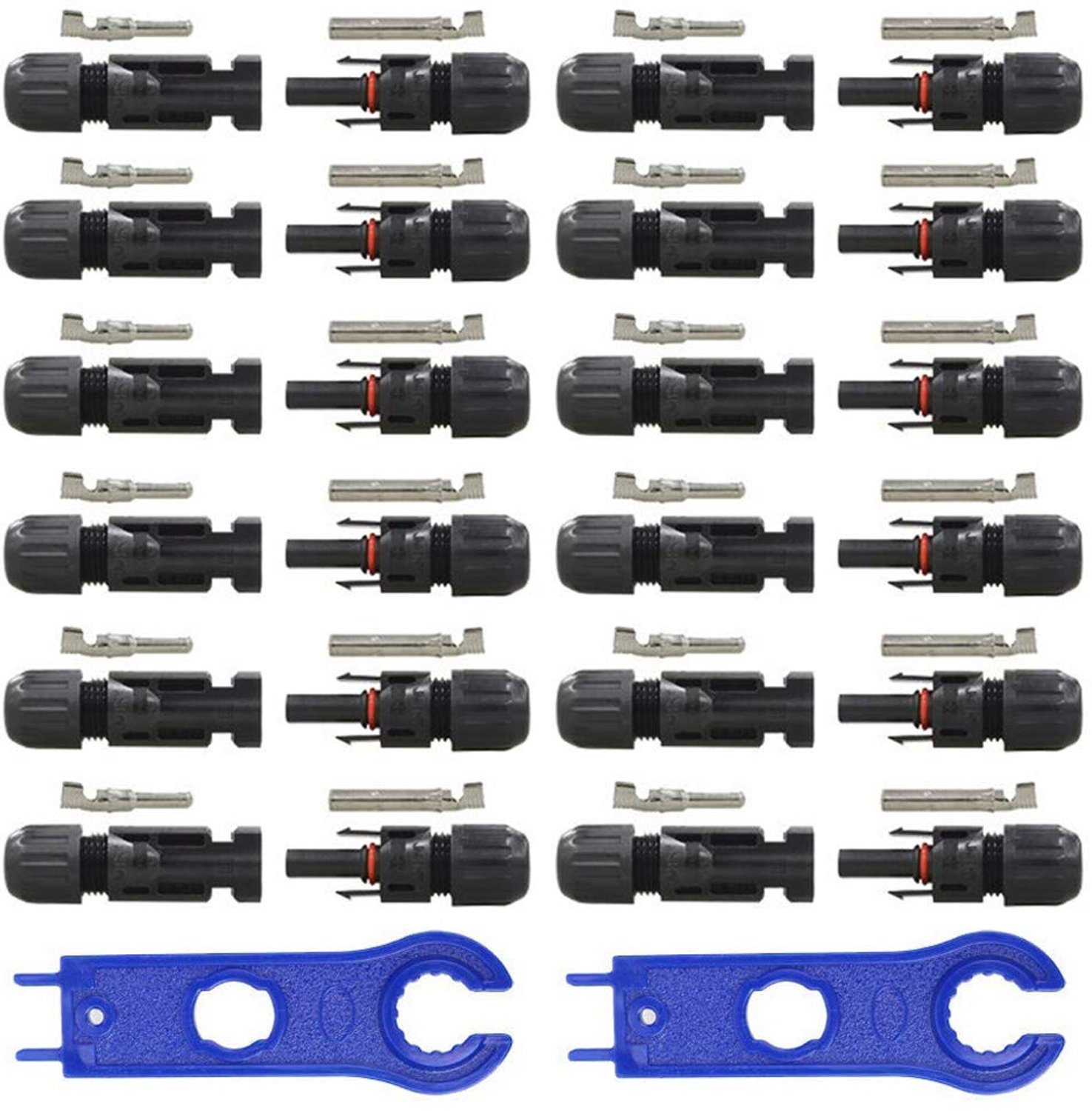 Zonnepaneel Stekkers 12 Paar - MC4 Connectoren - Mannelijk/Vrouwelijk - Waterdicht IP67 - Voor Kabels 2,5/4,0/6,0 mm2 - Hoge Kwaliteit - Fotovoltaïsche Connector