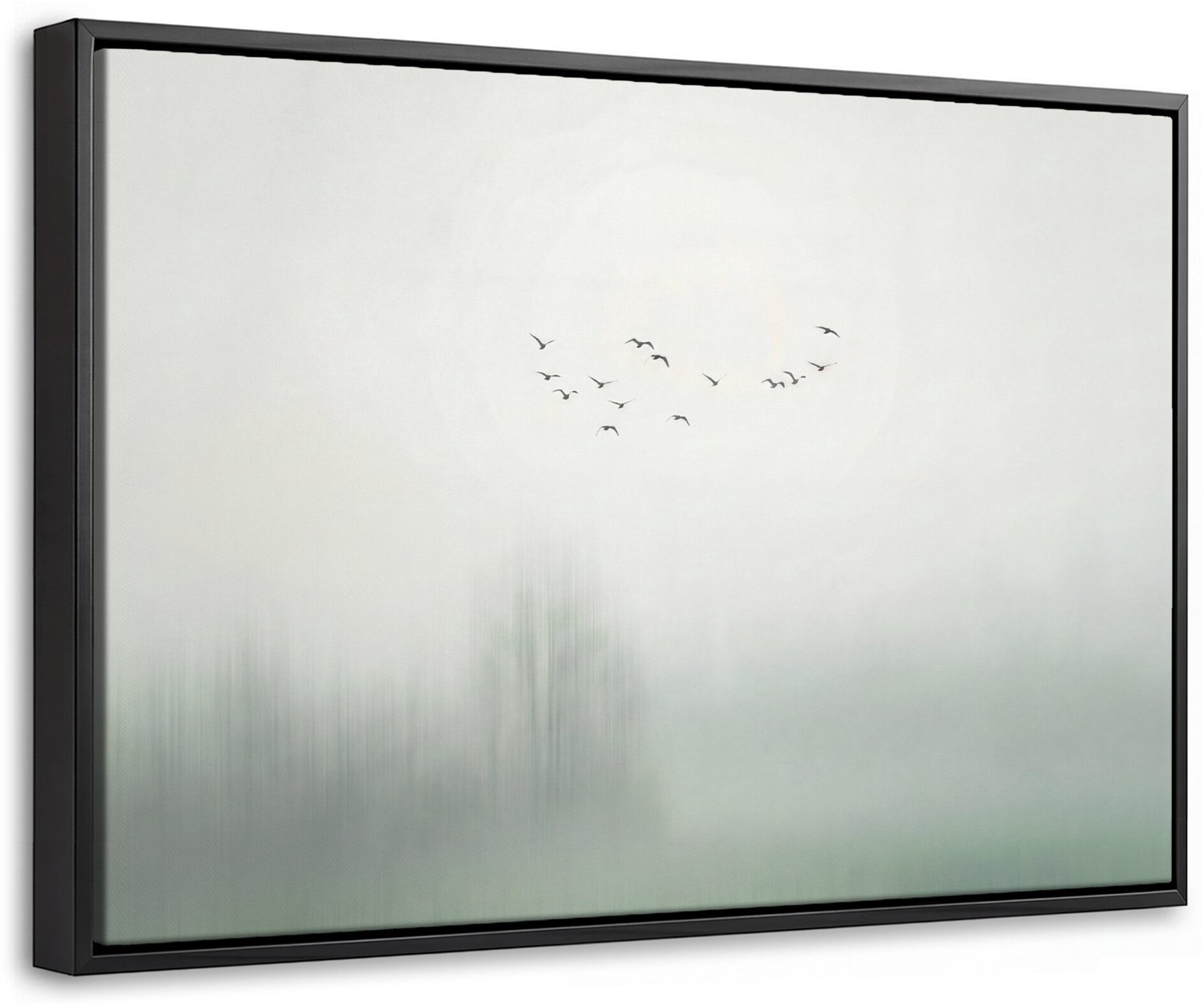 Canvas Schilderij met Baklijst - Vogel - Vlucht - Natuur - Minimalistisch