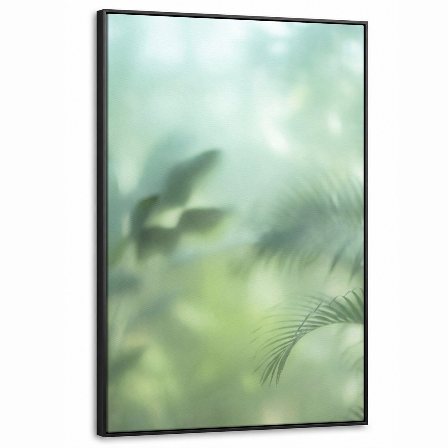 Canvas Schilderij met Baklijst - Natuur - Vervaagd - Groen - Abstract - Modern