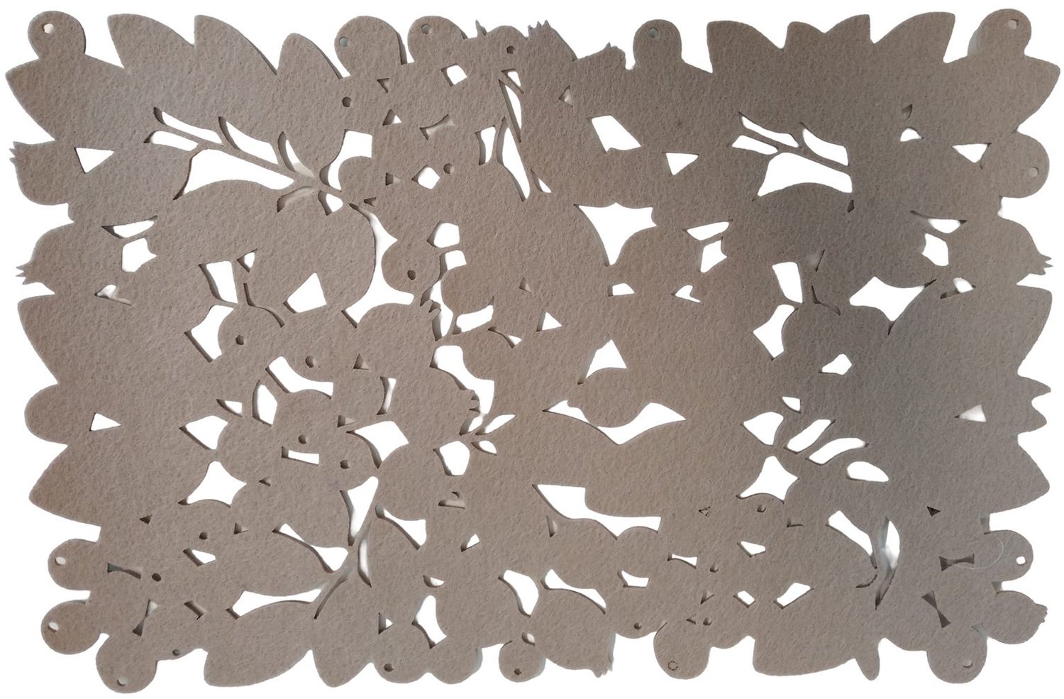 Vilten Placemats Set van 4 – Nutan Beige – 30x45 cm – Stevige Onderleggers van Vilt