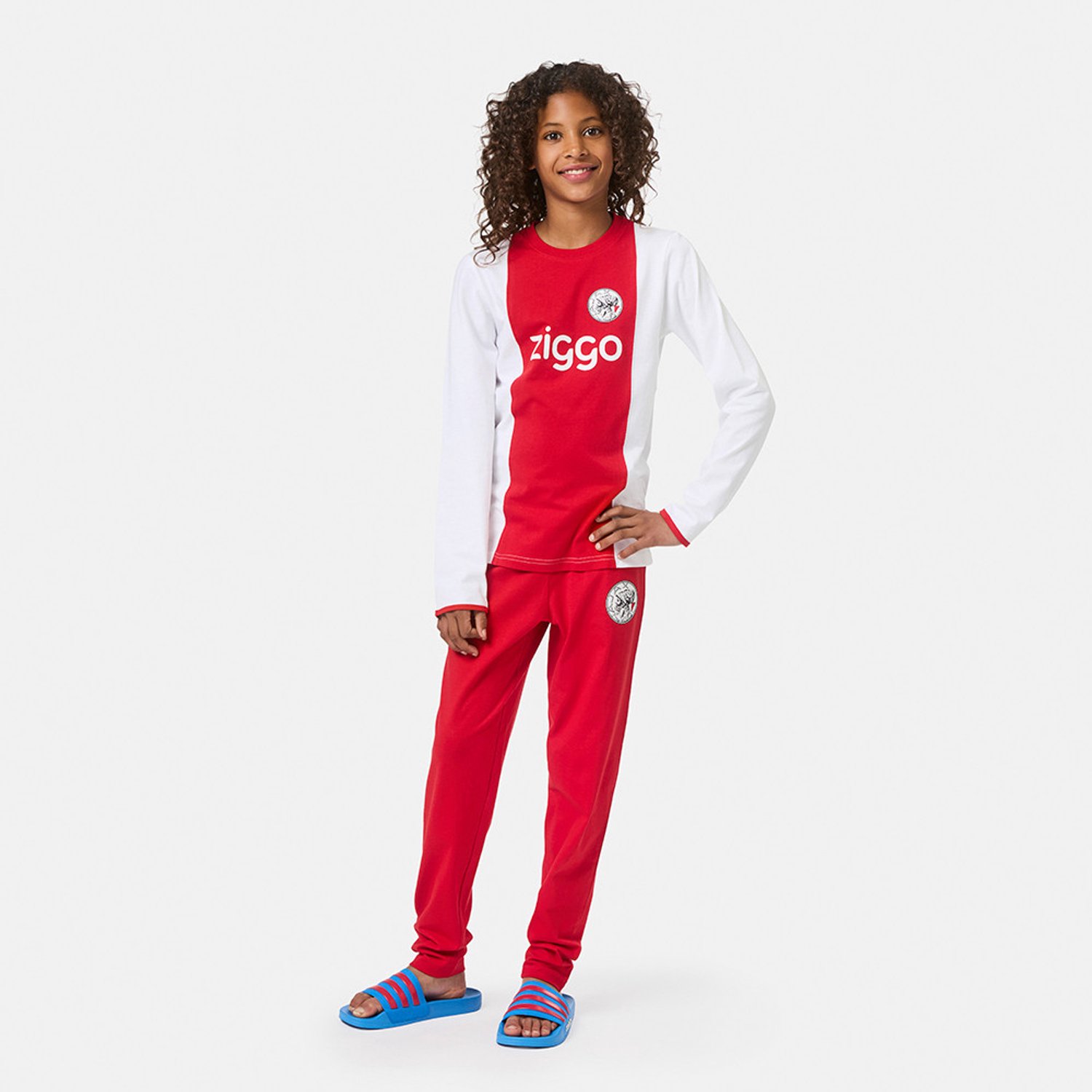 Ajax pyjama wit rood rood wit