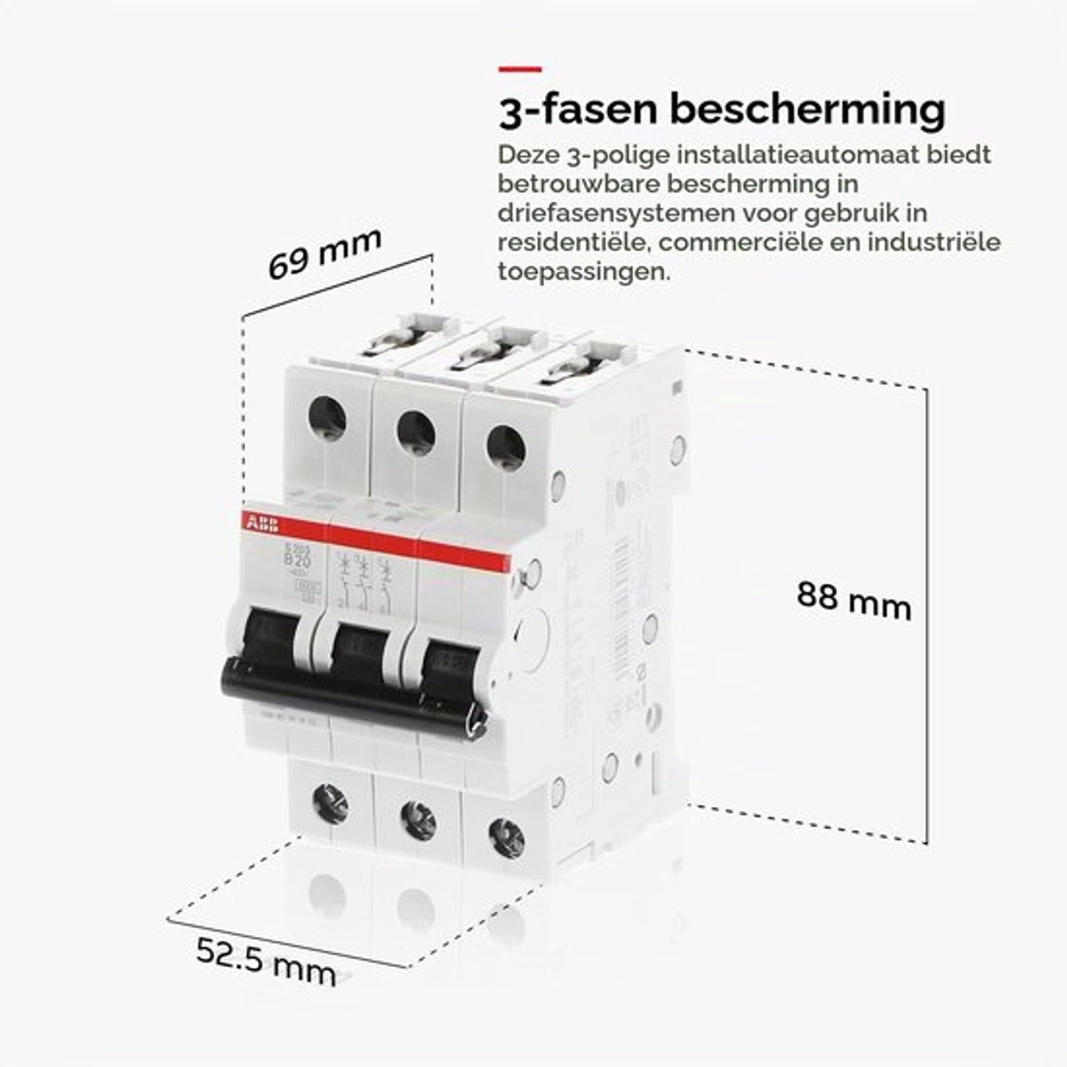 stroomonderbreker type B, 3-polig 20A 400V, uitschakelvermogen 6 kA System Pro M Compact
