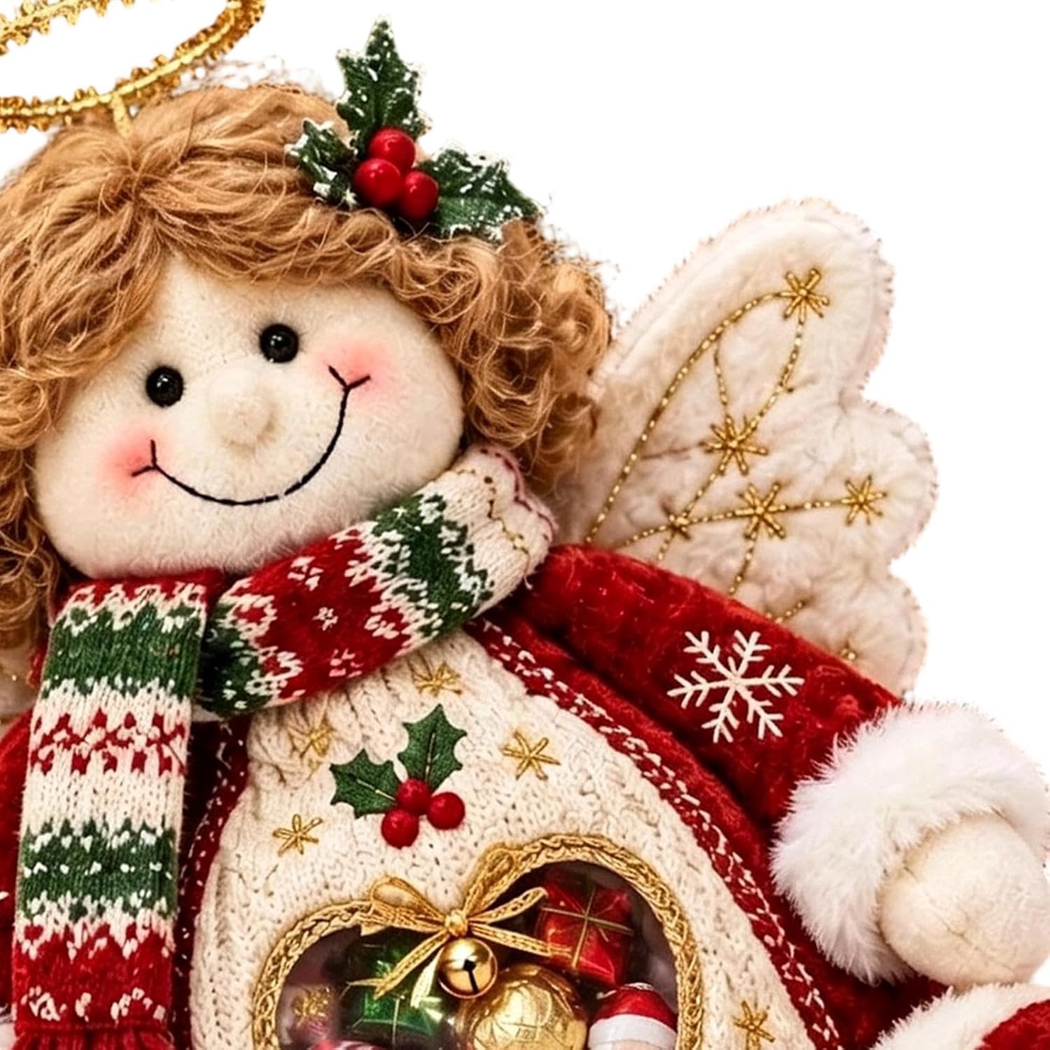 Kerstversiering - Engel snoep opbergdoos - Kerst knuffel - Kerst koekjesdoos - Feestelijke decoratie - Kerst versiering voor thuis & kantoor - 1 stuk - Voor snoep voedsel feest snack dessert chocolade - Tafel decoratie - Kerst snoepdoos – foto 3