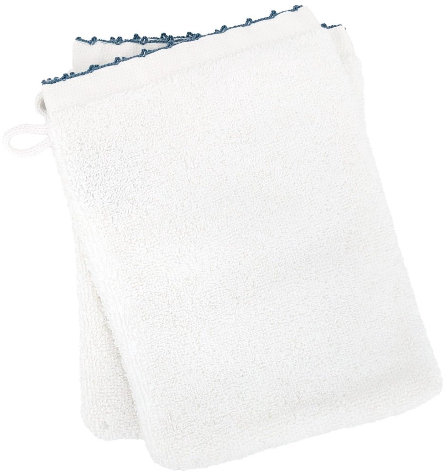 Set van Twee Washandjes 16 x 21 cm van 100% Katoen in Blauw