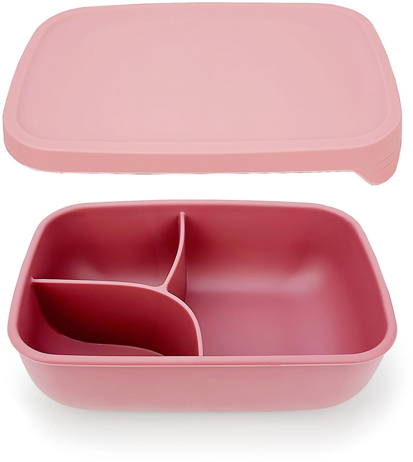 Silicone Lunchbox met 3 Compartimenten en Lekvrije Deksel, Geschikt voor Magnetron