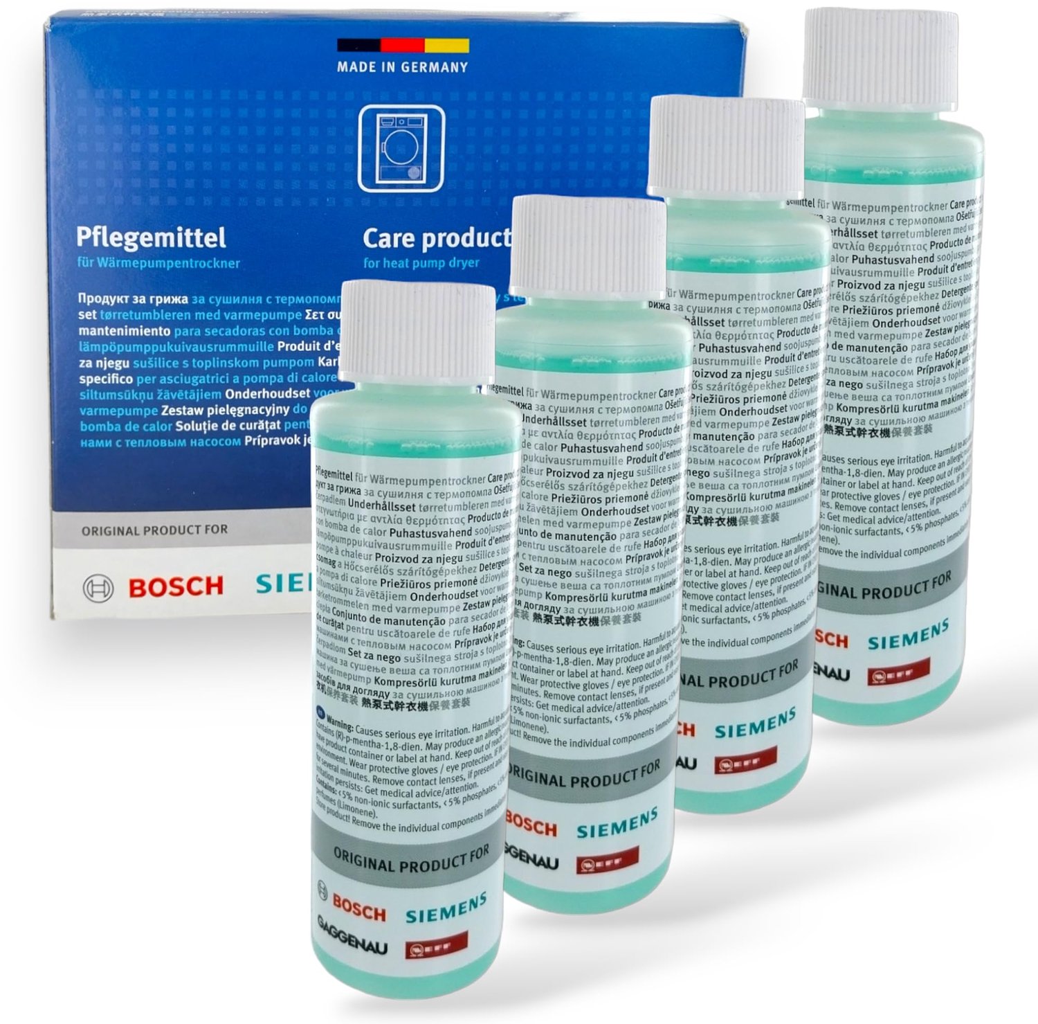 Onderhoudsset 4x125ml voor Bosch Siemens Warmtepomp Droger