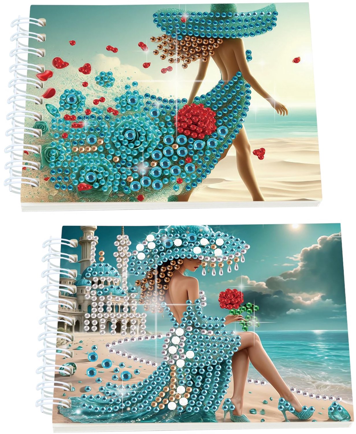 Set van 2 Diamond Painting Notitieboekjes - Creatieve Doe-Het-Zelf Notitieblokken voor Dames