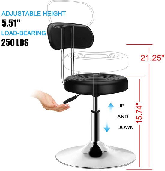 Ergonomische Bureau Stoel met 360° Draaifunctie en Verstelbare Hoogte — afbeelding 2