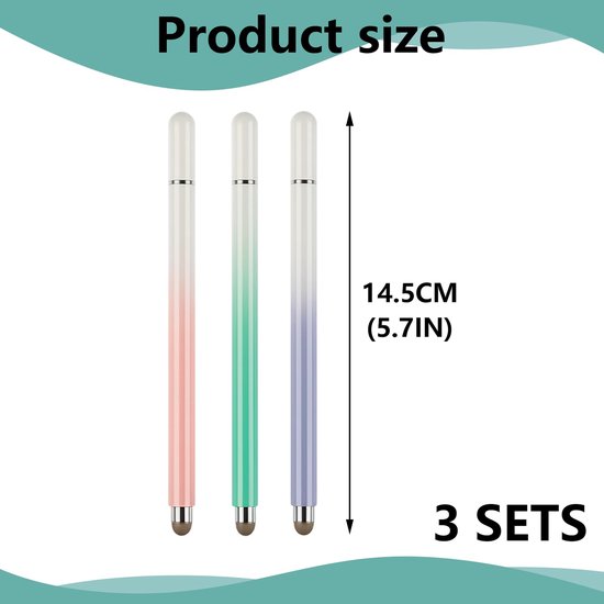 Set van 3 Universele Touch Stylus Pennen voor Touchscreens — afbeelding 5