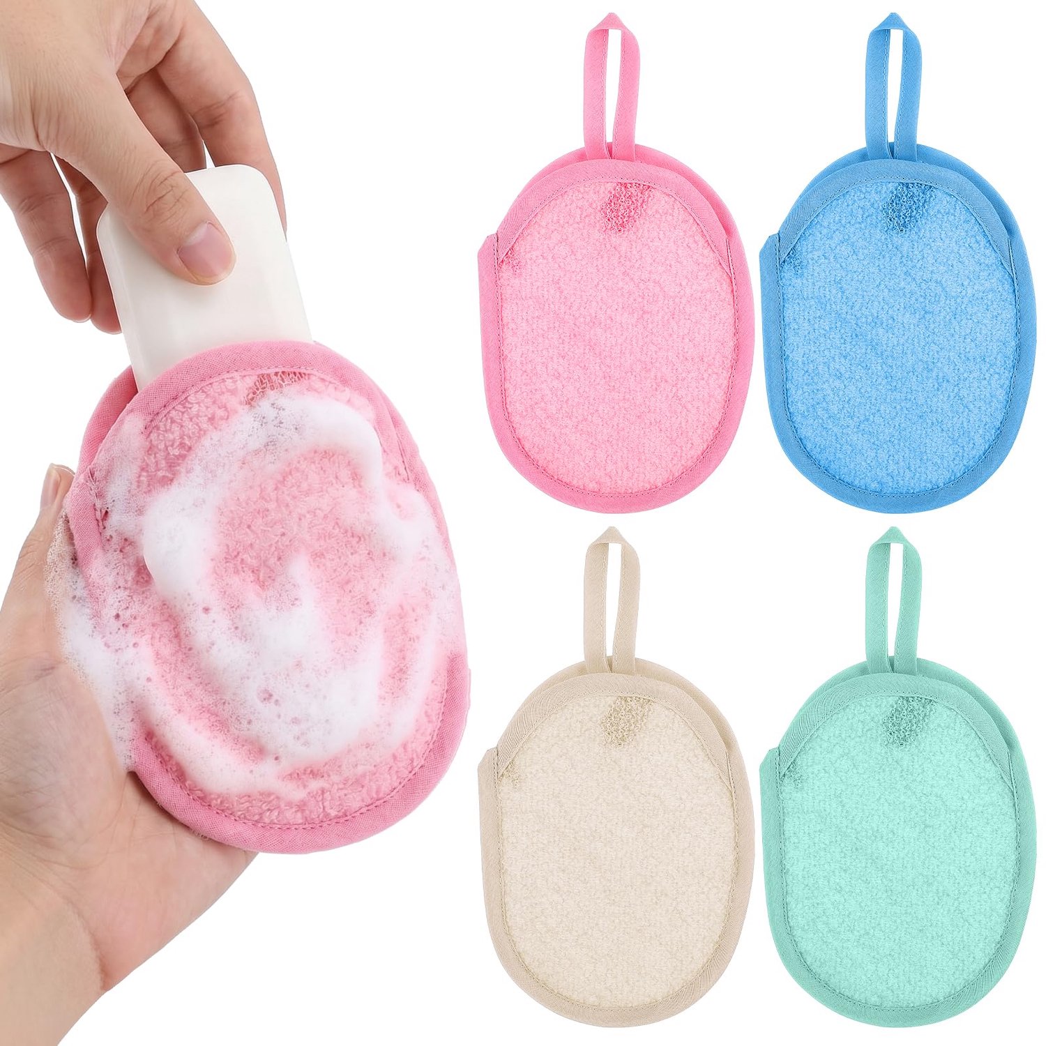 Set van 4 Peeling Zeepzakjes Natuur