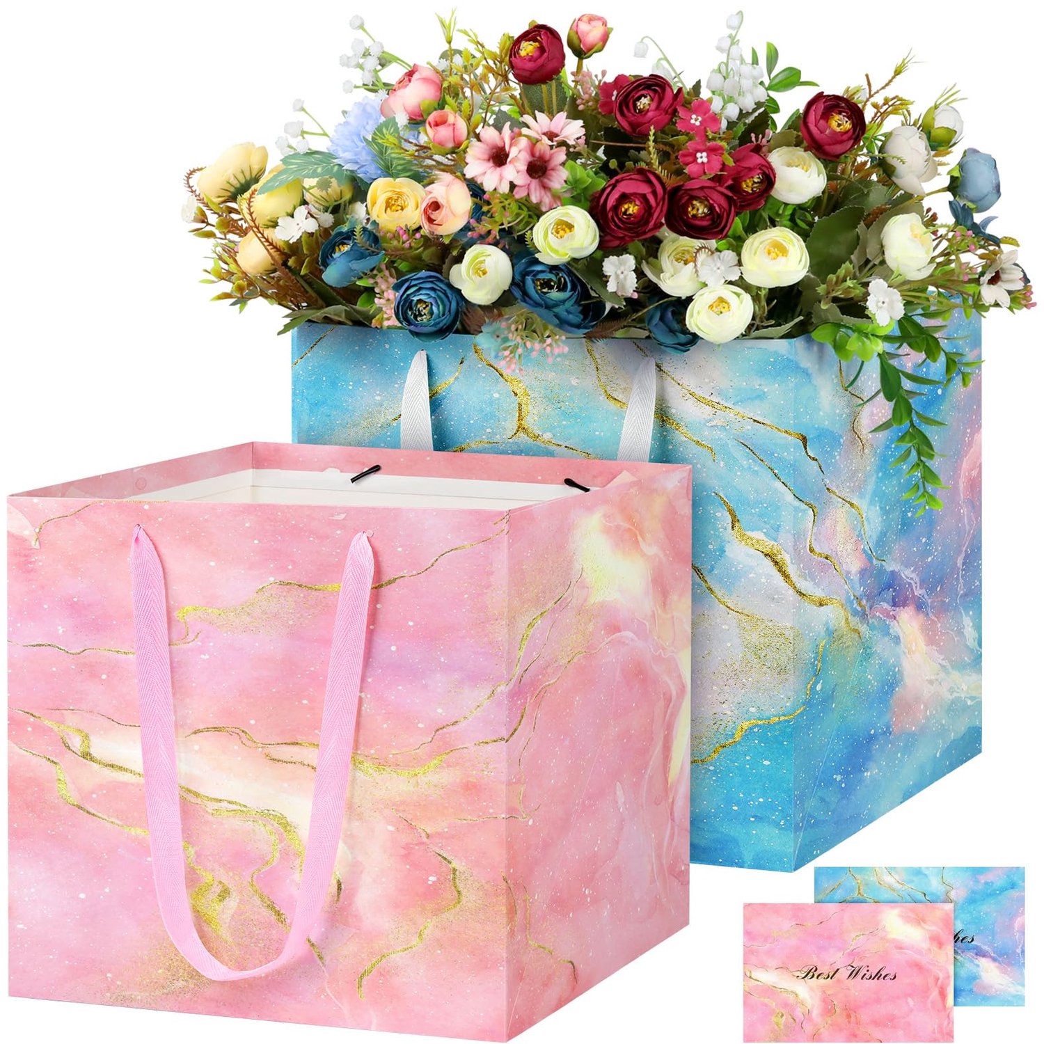 Grote cadeauzakken - 2 stuks - Marmerpapier