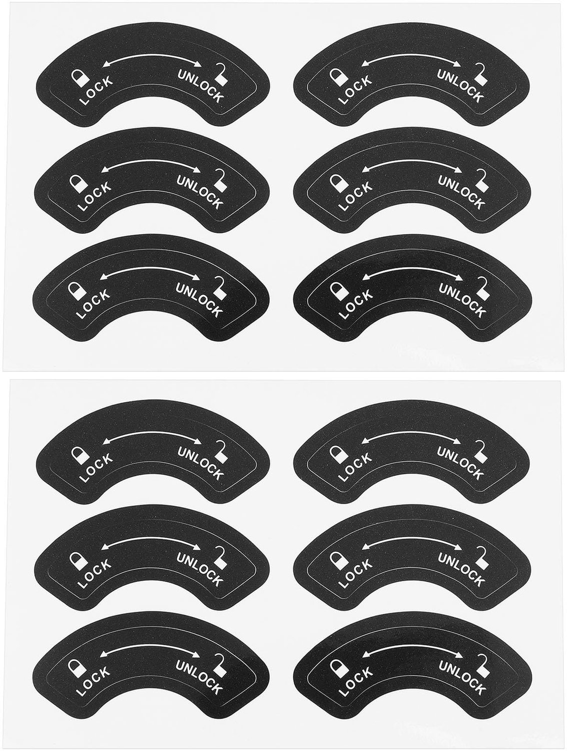 Deurslot Sticker 12 Stuks - Lock/Unlock Richting - 4,5x1,7 cm - Waterdicht - Krasbestendig - Duurzaam Vinylmateriaal - Deurslot Aanduiding