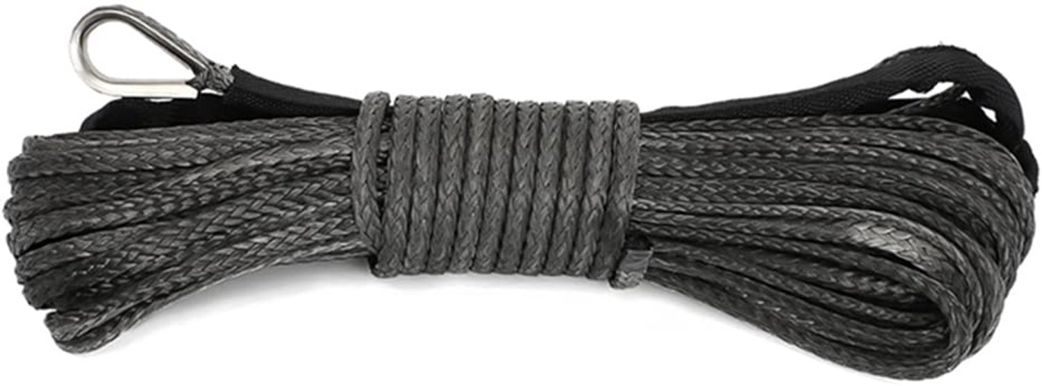 Lierlijn 7700 lbs - Synthetisch Kabeltouw - 1/4" x 50' - Beschermende Schede - Lichtgewicht - UV-bestendig - Lierkabel