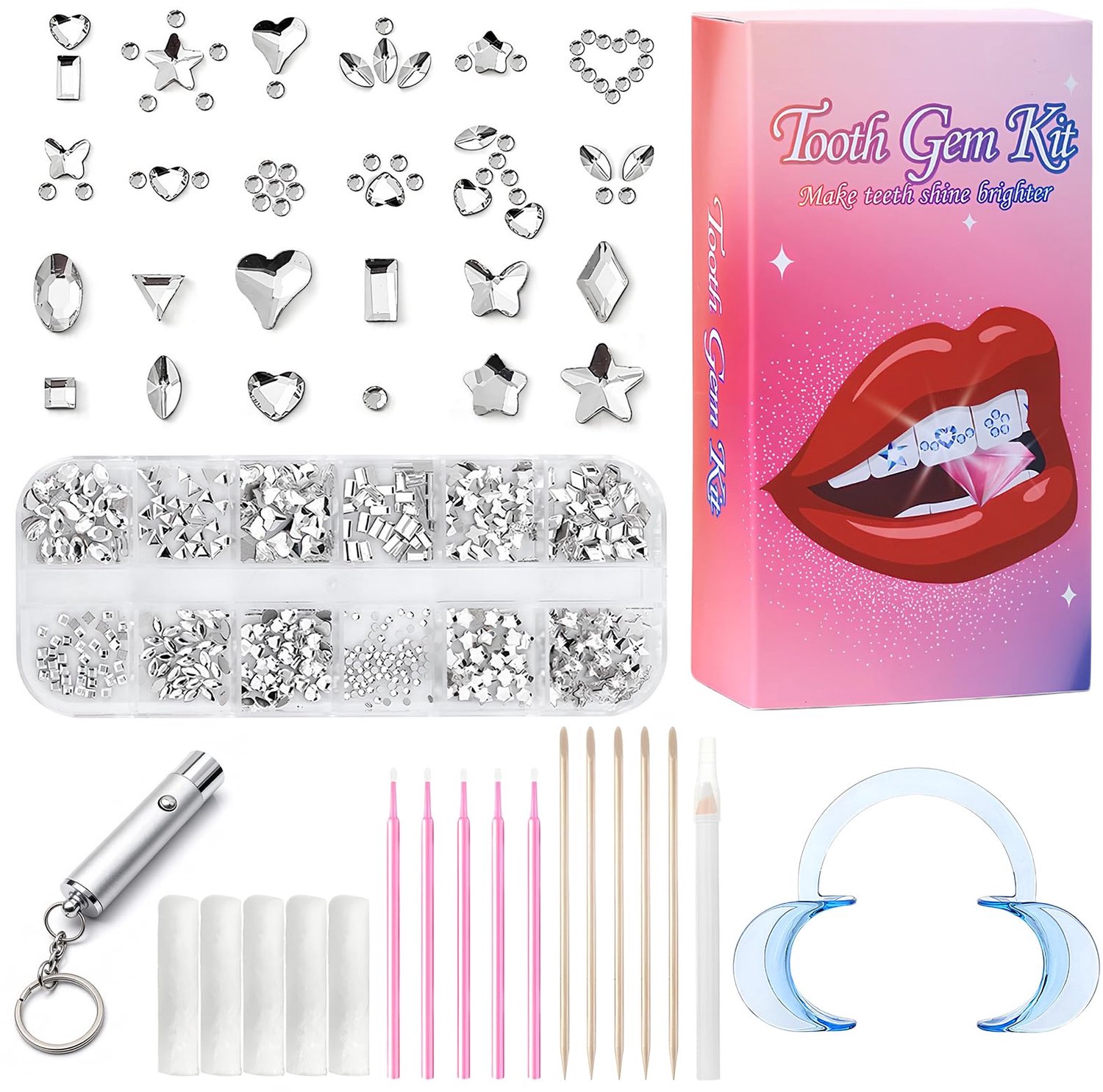 Tanddecoratieset met 480 Stuks voor Doe-Het-Zelf Tandsieraden