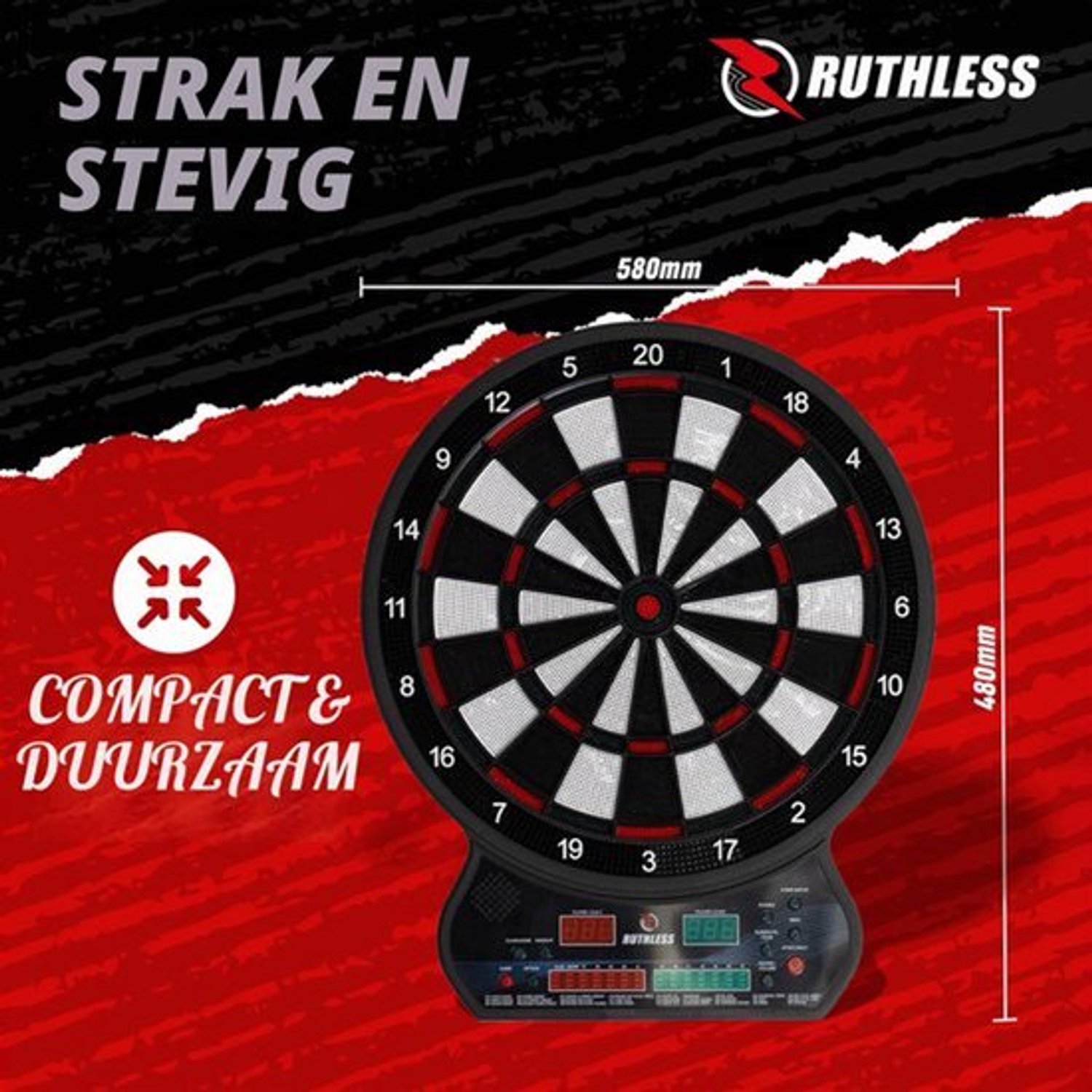 Electonic Dartboard - Soft Tip - inclusief 4 sets dartsets - 8 spelers-27 spellen