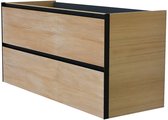 Wiesbaden Lotus Onderkast 2 Laden 120 x 45,2 cm - Naturel Eik/Mat Zwart