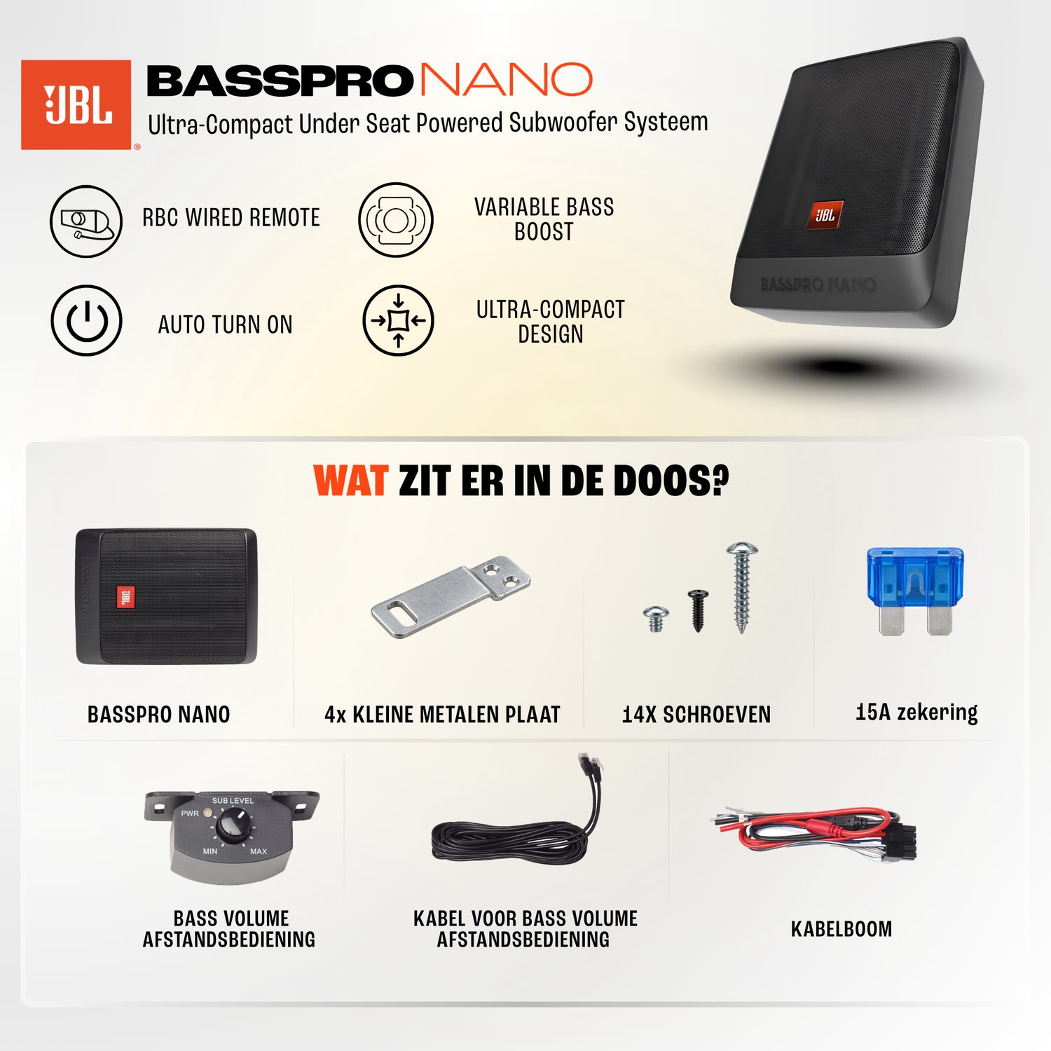 JBL Legendary PACK - Complete Car Audio Set - Legend 700D 7 Inch Autoradio + BassPro Nano Actieve Subwoofer - CarPlay & Android Auto – foto 6
