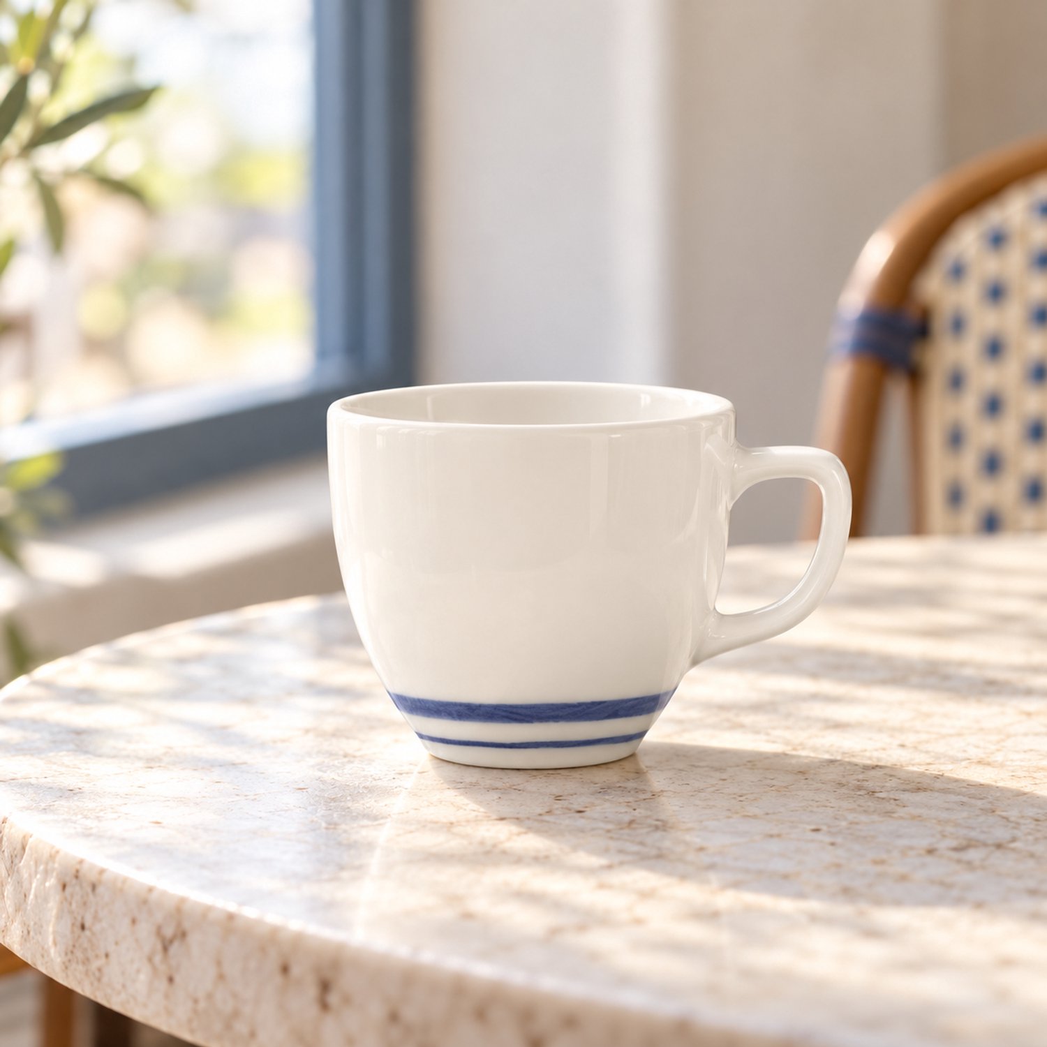 Fameilleur kopje 20 cl blauw set van 12 stuks - porseleinen koffiekop met Azul-decoratie, mok voor espresso, koffie en thee, vaatwasser- en magnetronbestendig, voedselveilig porselein voor thuis, kantoor en horeca, drinkbeker voor dagelijks gebruik