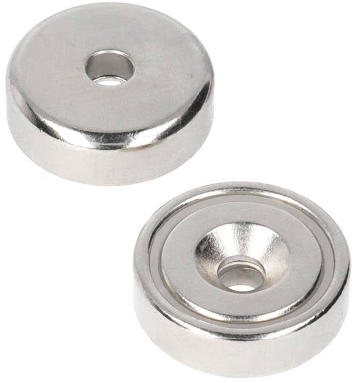 Neodymium Potmagneet Ø25 x 8 x 5,5 mm N40 NiCuNi boor-/verzinkgat – 3 stuks