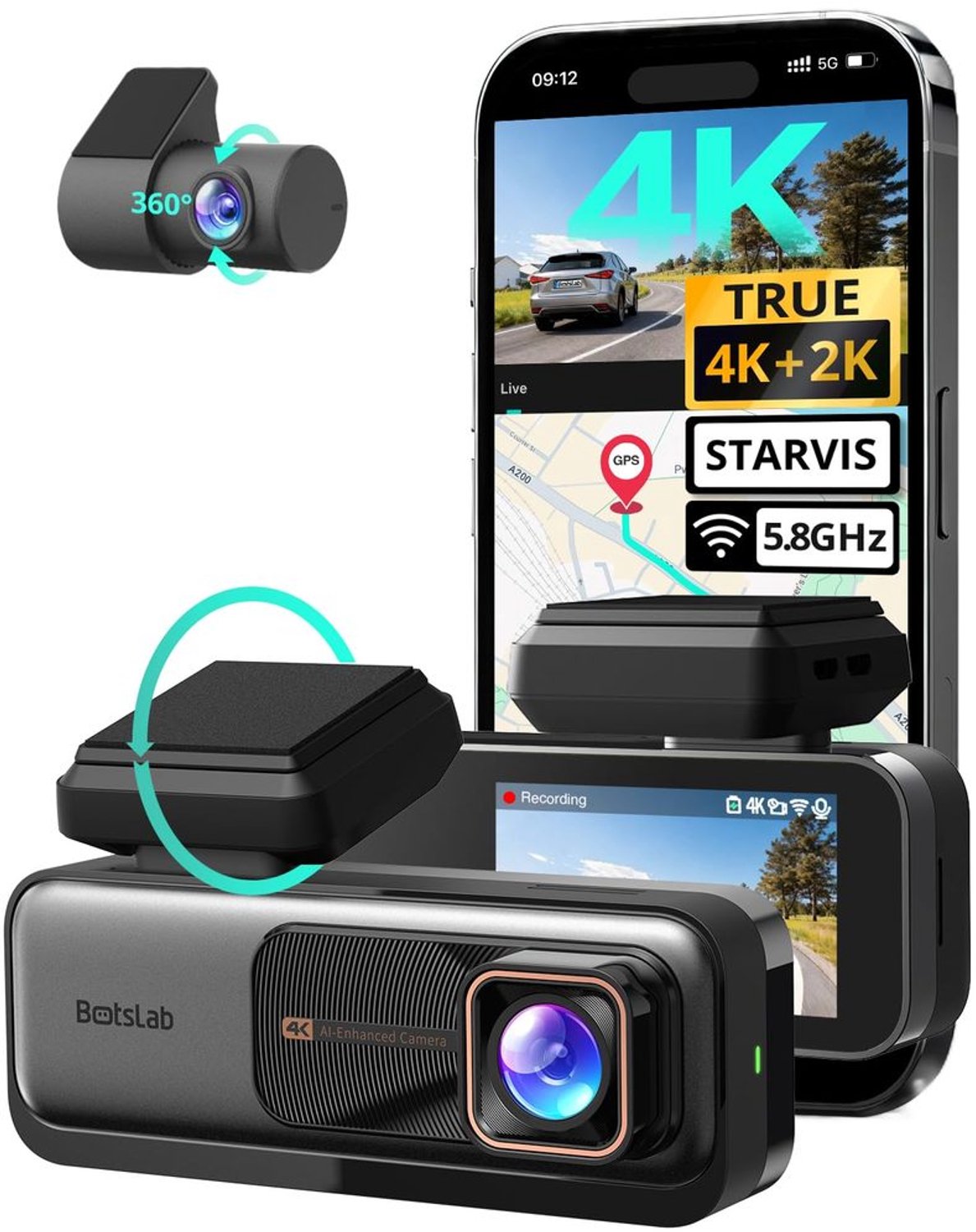 4K Dashcam met GPS en Wifi voor Auto
