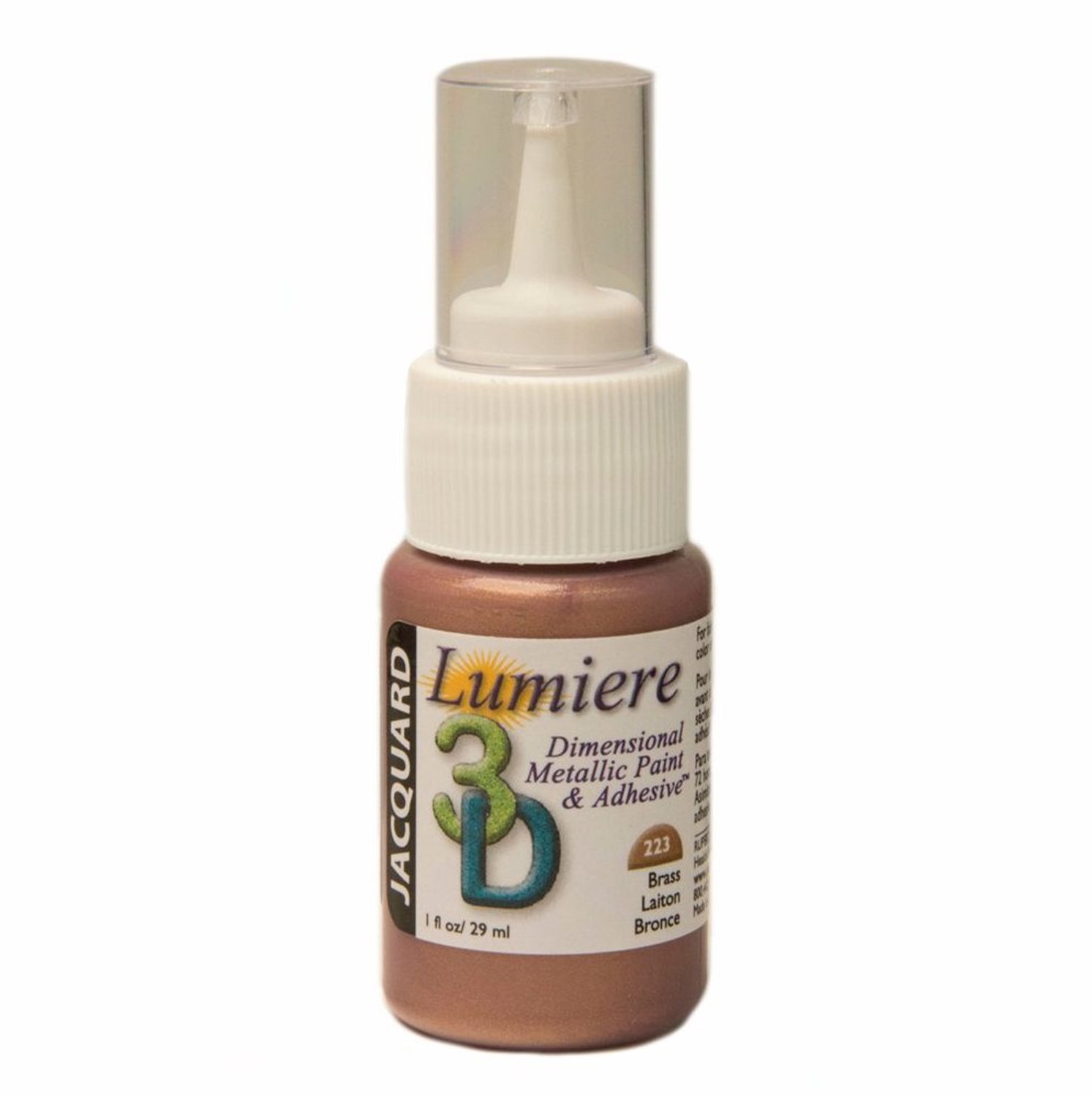 Lumiere 3D Metallic Verf en Lijm - 1oz in Brass Kleur