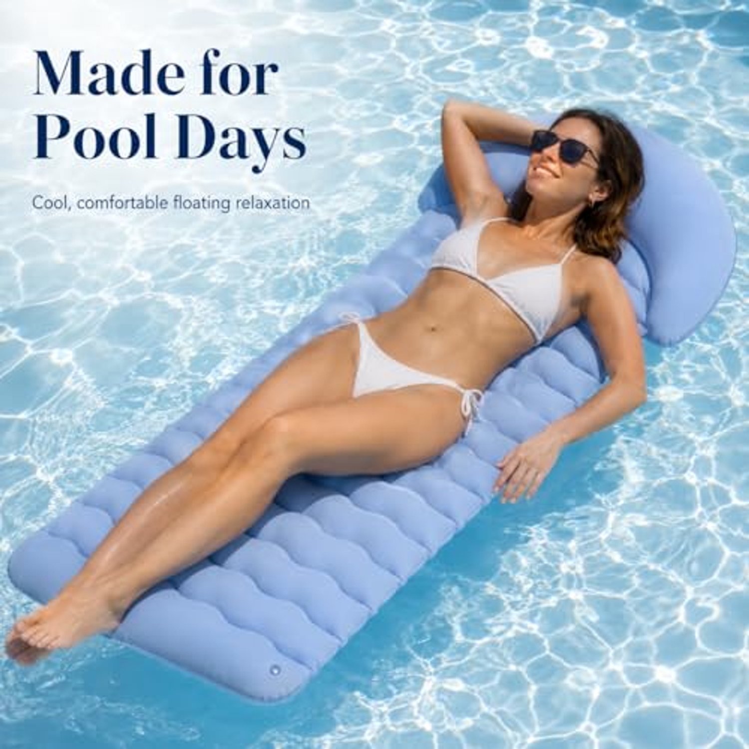 Opblaasbare Strandmat met Hoofdsteun en Flock PVC