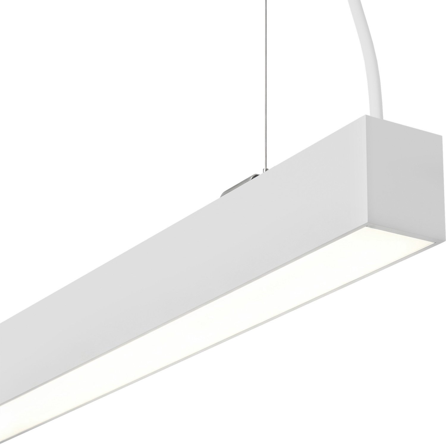LEDVION LED Hanglamp Kantoor - Lineair Hangarmatuur - 28W 3.100lm - Neutraal Wit 4000K - 120cm - Wit - incl. AC-kabel