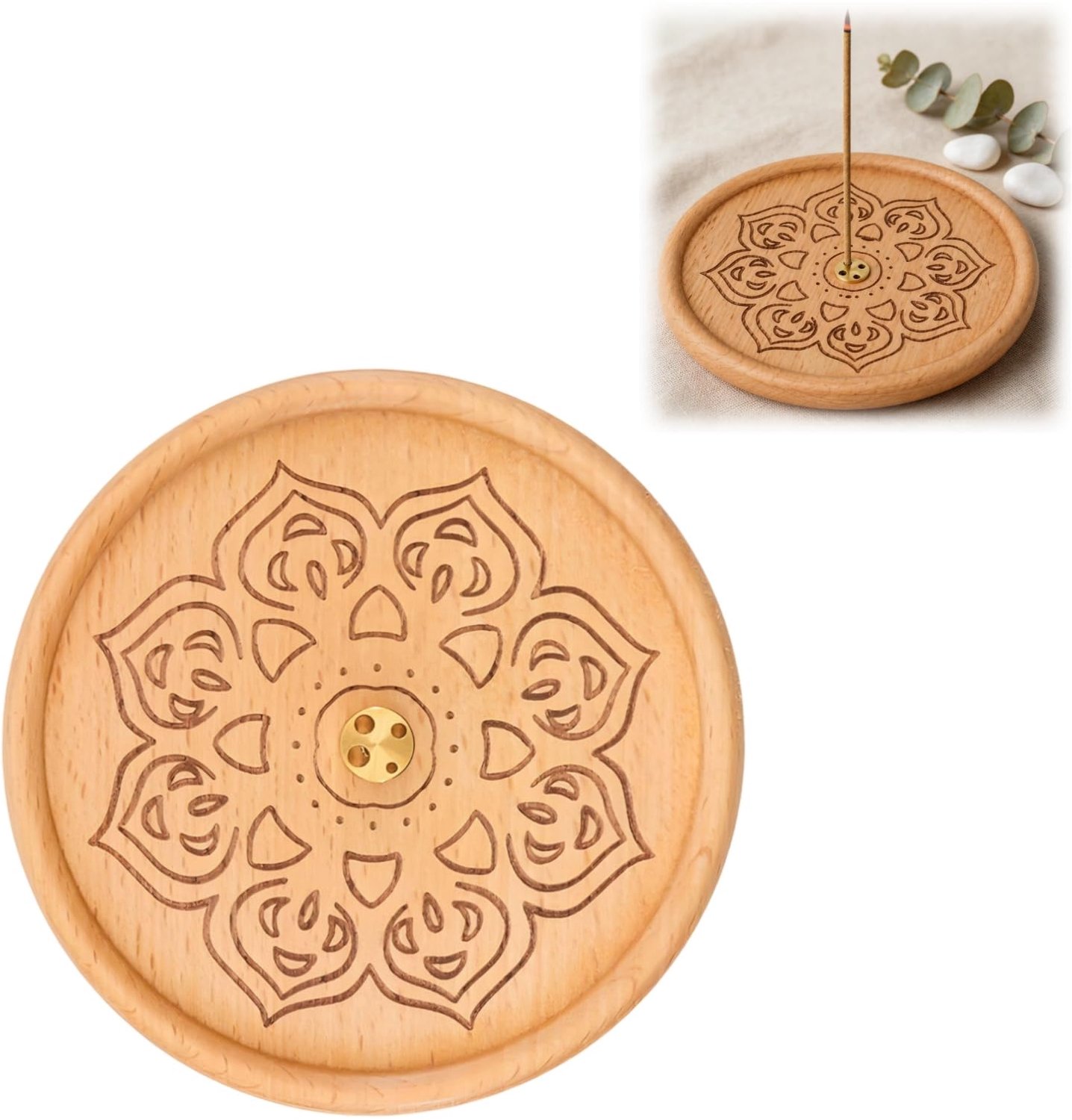 Houten Wierookbrander Set - Inclusief Tas - Beukenhout