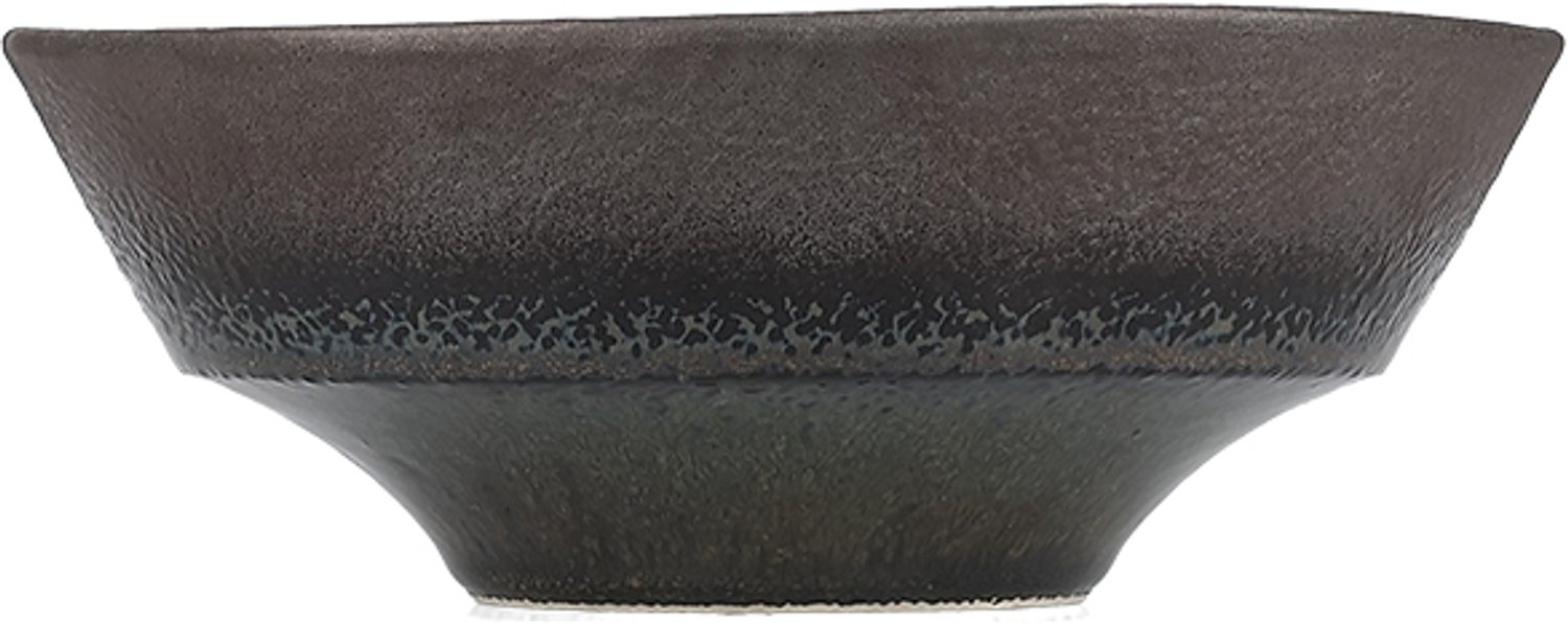Fameilleur kom 18xH6,5cm textured mosgroen Cone set van 4 - porseleinen serveerkom en schaaltje, voor ontbijt, muesli, soep, dessert, snacks en bijgerechten, vaatwasser- en magnetronbestendig, voedselveilig, servies voor thuis, restaurant en horeca