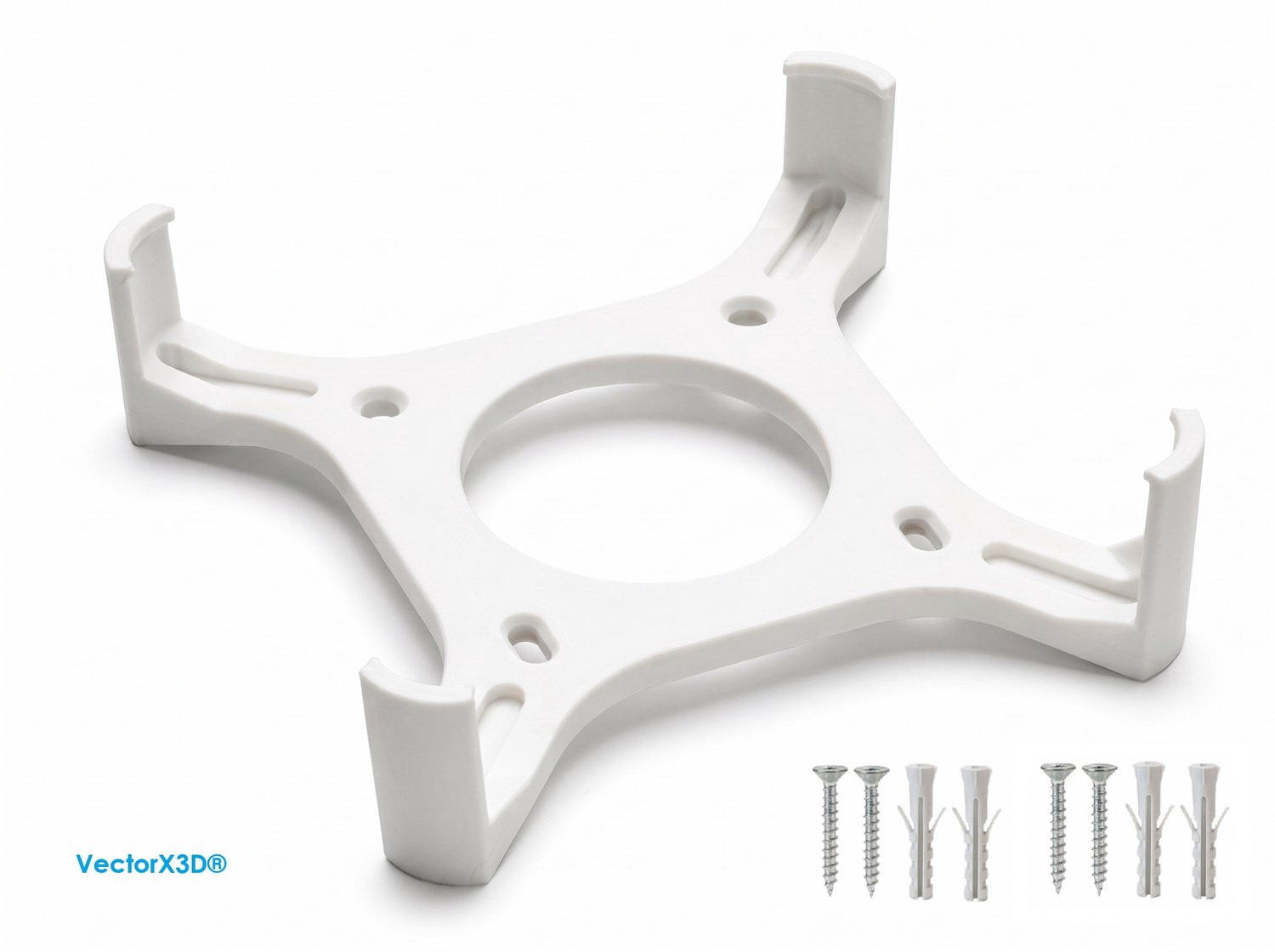 Muurhouder geschikt voor Ubiquiti UniFi Cloud Gateway Ultra/Max – UCG Wandhouder | Stevige en Hitte Bestendige MuurBeugel | Wall Muur Mount Houder - Inclusief Bevestigingsmateriaal - Wit - VectorX3D®