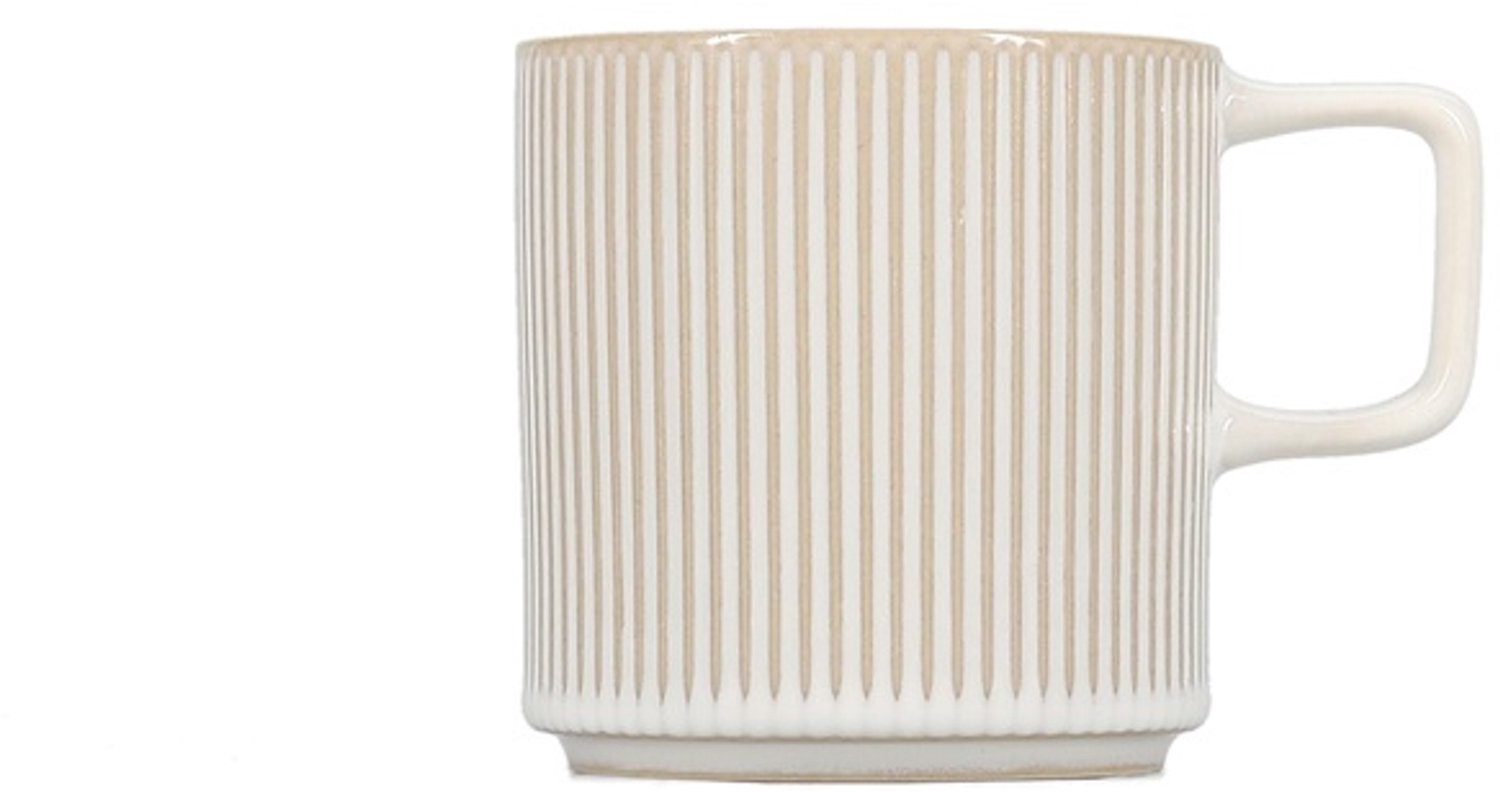 Fameilleur beker 35cl beige Silva set van 4 - stenen drinkbeker en mok, voor koffie, thee, water en limonade, vaatwasser- en magnetronbestendig, voedselveilig, servies voor thuis, restaurant en horeca, mooi als cadeau