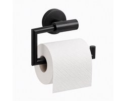 HUSH Living - Toiletrolhouder Zonder Klep - Wandmontage - Inclusief Bevestigingsmateriaal - Geborsteld Staal - Zwart
