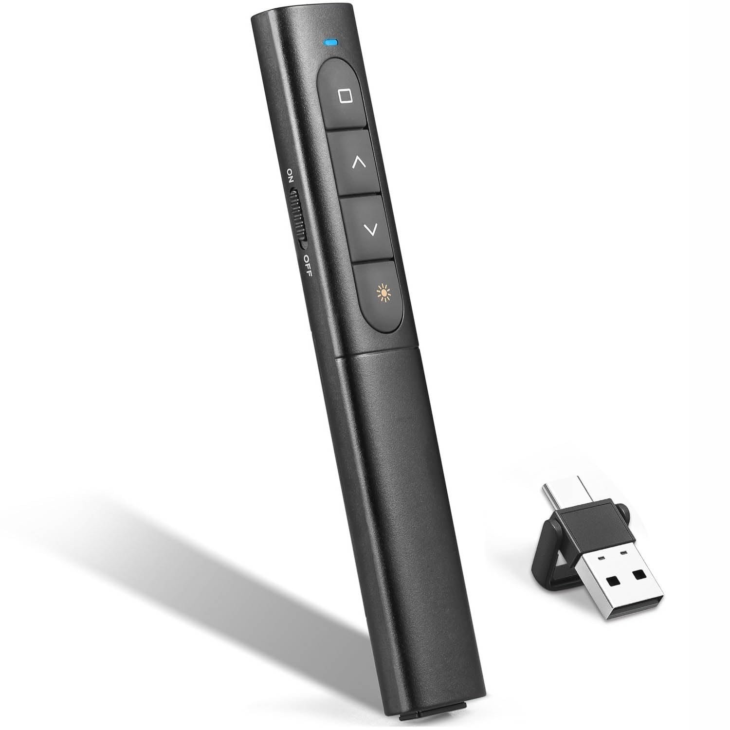 USB/Type-C 2 in 1 Draadloze Presentatie Clicker voor Powerpoint - Slide Advancer voor Laptop en Mac