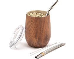 Dubbelwandige Yerba Mate Kalebas Set