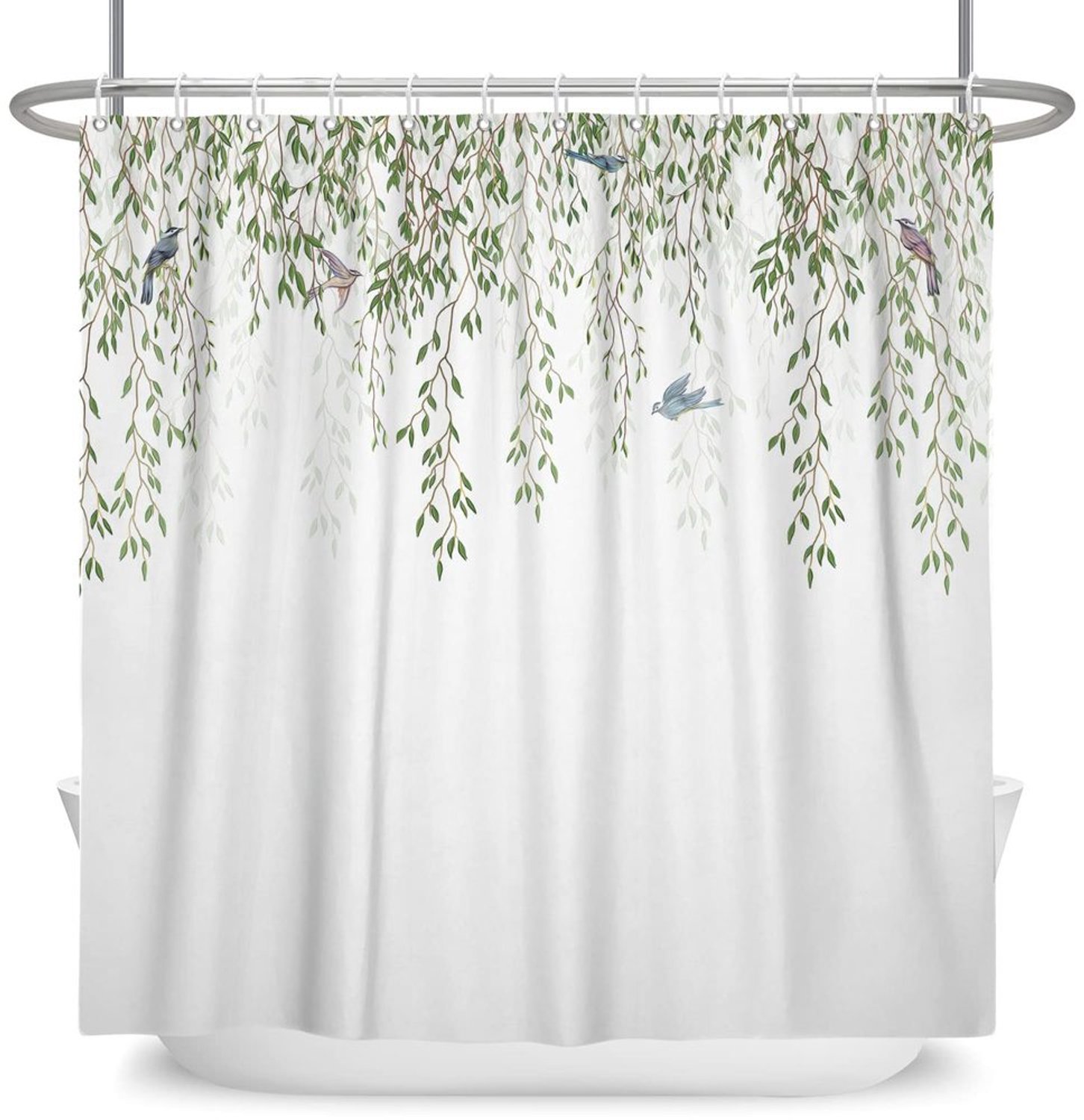 Douchegordijn met Weeping Willows en Kolibries - 60" x 72"