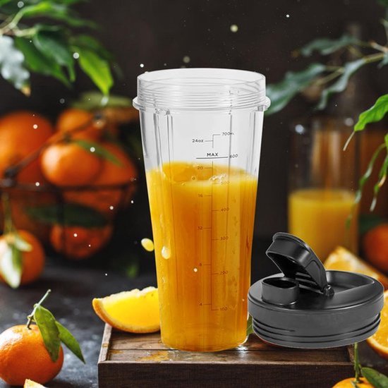Reserveonderdelen voor mixer voor, pakket van 2, vervangende 710 ml kop compatibel met, upgrade blender kop met afneembaar deksel, vervangende koponderdelen voor voor, SS100 — afbeelding 2