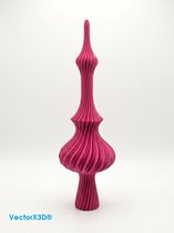 Unieke Design Kerstpiek – Zijde Rood/Blauw – 25 cm Hoog Kerst Piek VectorX3D® Breng Je Kerstboom Naar Een Hoger Niveau