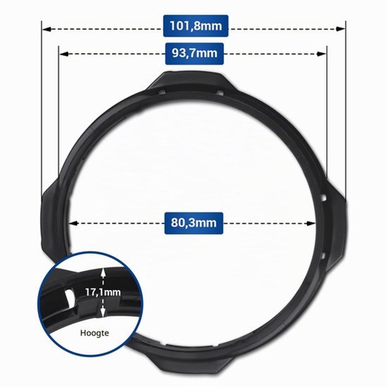 Moer glazen houder ring staande mixer vervanging voor 300007636162 — afbeelding 2