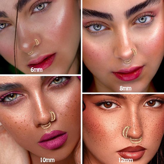 neusring 20G 18G 16G - G23 titanium - dubbele hoepel - geschikt voor septum en kraakbeen - ServiceTopper — afbeelding 3