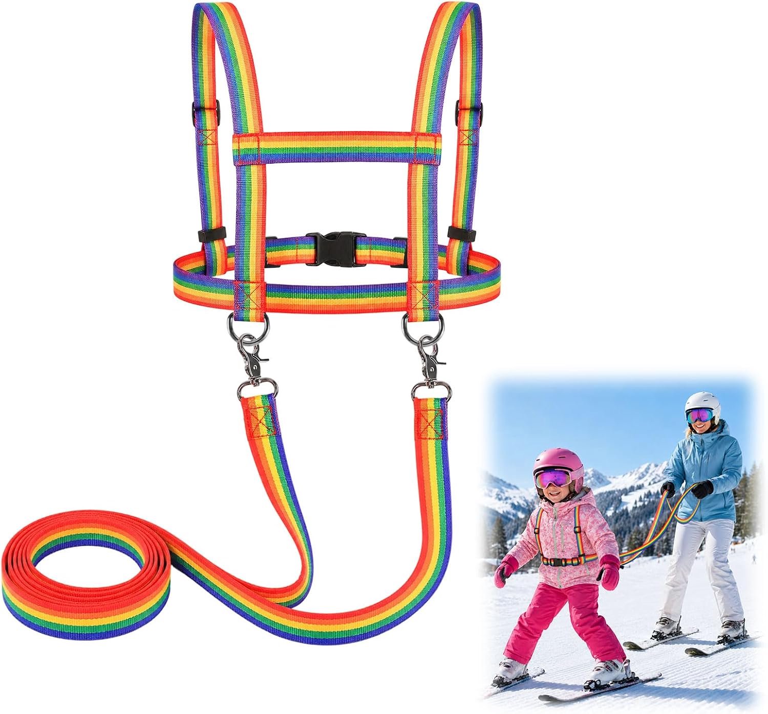 Ski- en snowboardgordel voor kinderen - verstelbaar - herbruikbare skiriem - veilige skiaccessoires voor beginners - m-winkel