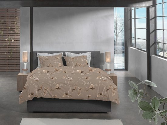 Heckettlane Dekbedovertrek Bronco - Bedlinnen met Bladeren print - 240x220 - Bruin - Dekbedhoes van 100% Katoen-Flanel van Merkloos — afbeelding 3