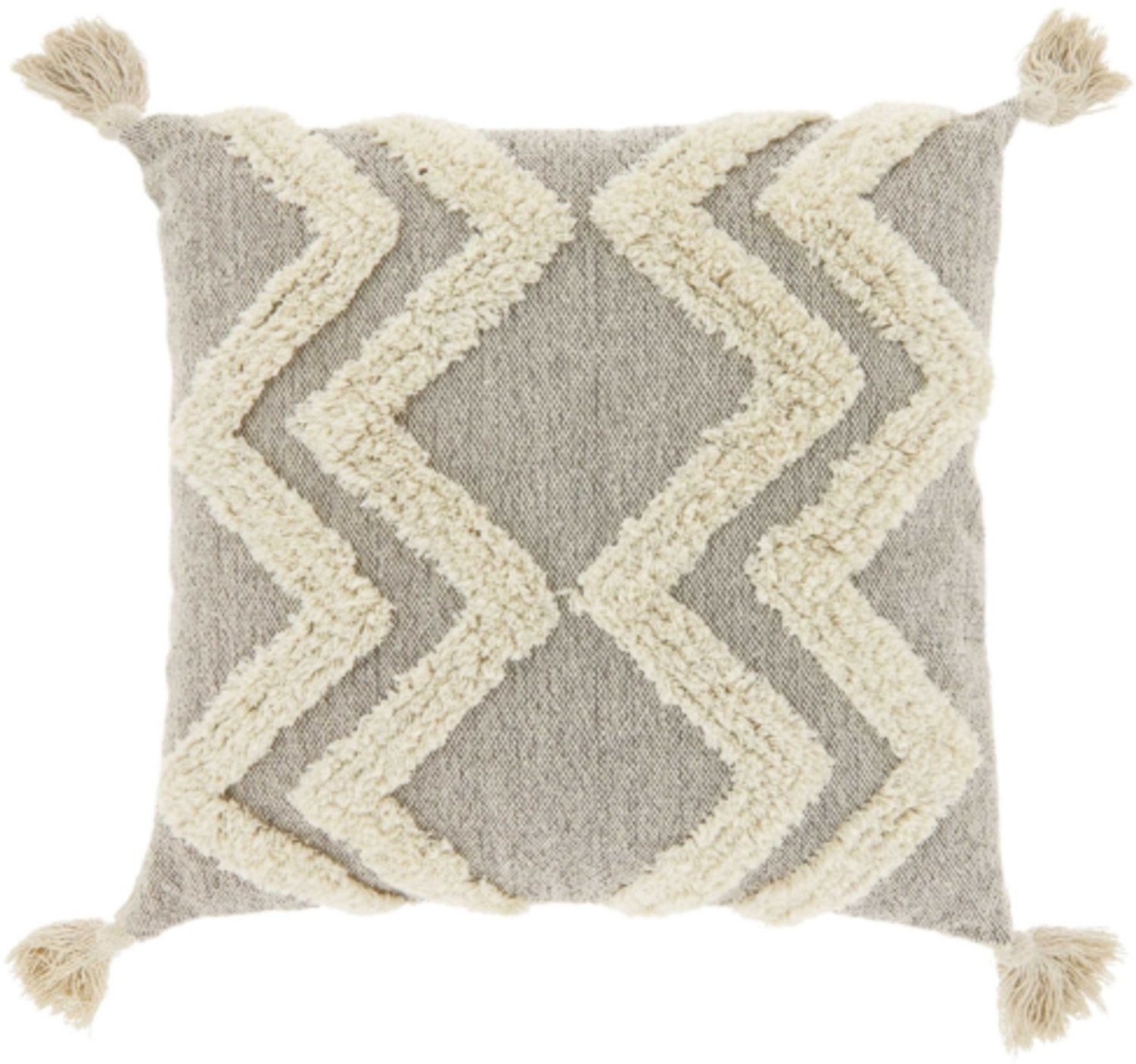 Unique Living kussen Dahlia taupe 45 x 45 cm