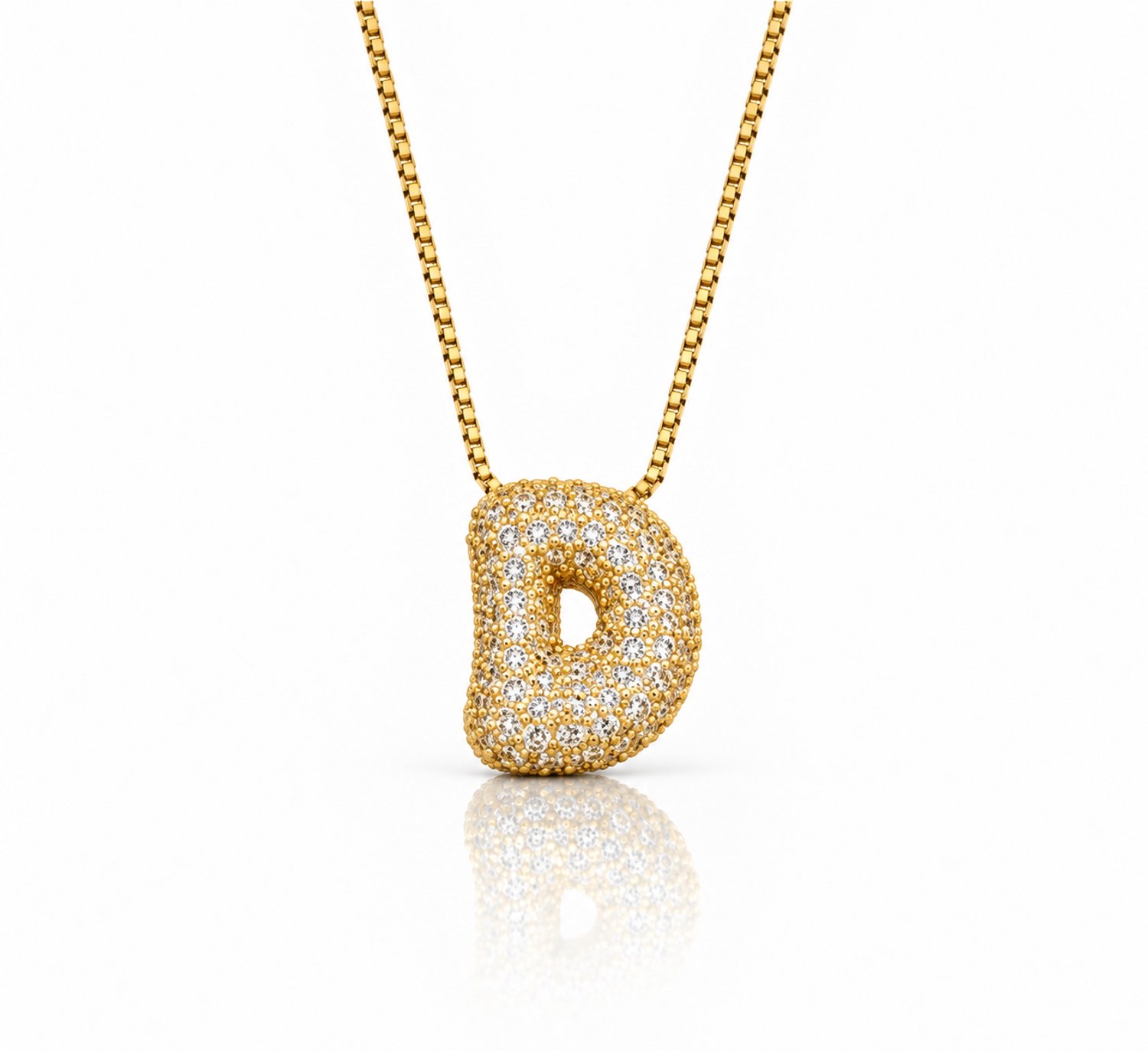 Maevi® Letter Ketting - Letter: D - Glitter Letterketting - Zirkonia Ketting - Lengte: 40 cm - Inclusief Luxe Verpakking - 18K Verguld Goud - Gouden ketting / Gouden letter - Hoge Kwaliteit - Luxe Ketting - Cadeau voor Vrouw / Dames / Moeder / Mama