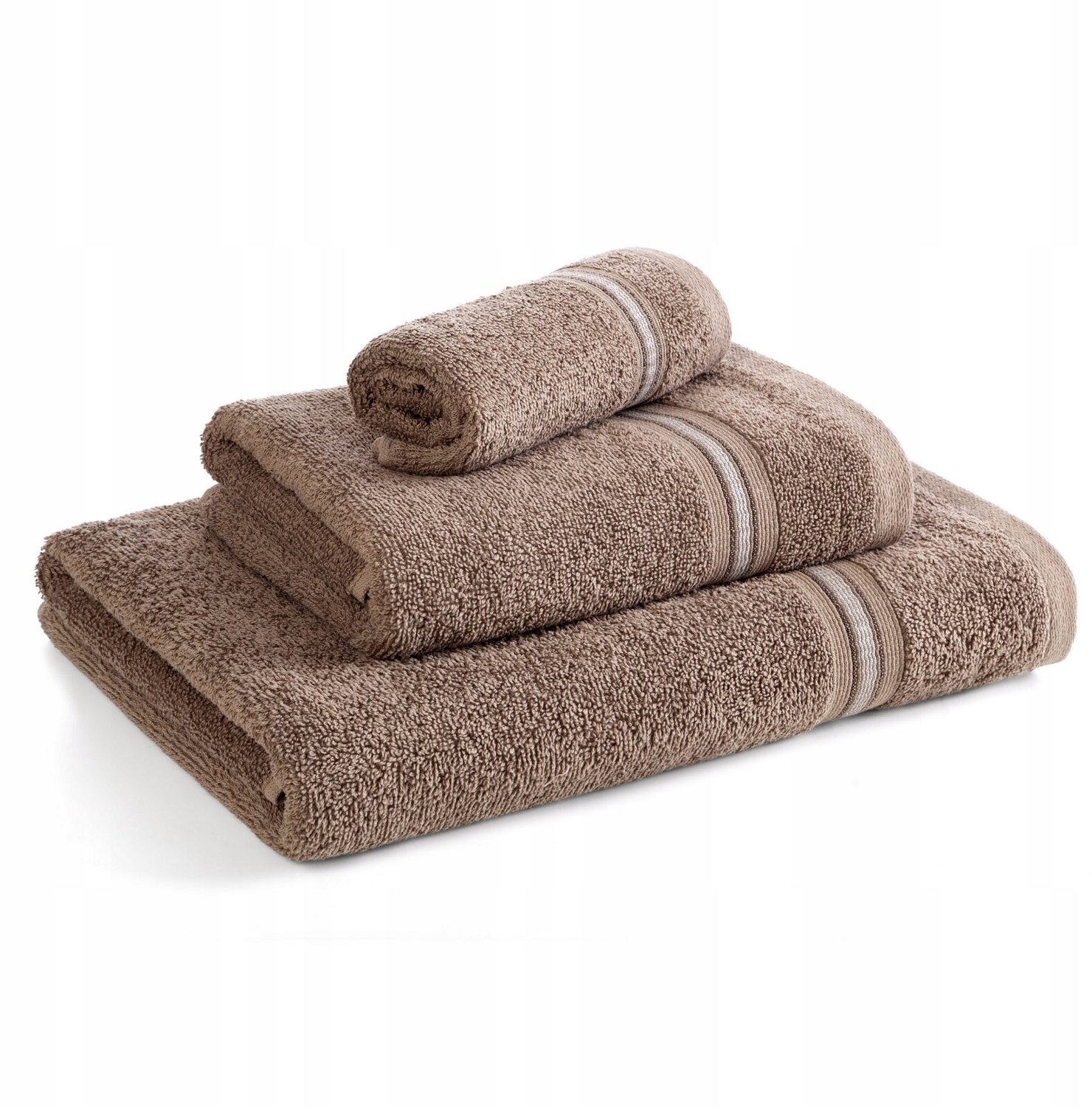 Handdoek Tris 30x50 cm Donkerbeige Katoen 500 GSM