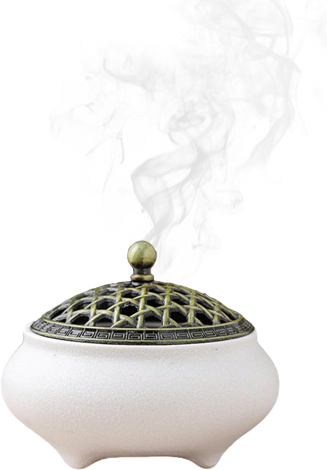 Ceramisch wierookhouder - ronde rookkom - vuurvast porselein - perfect voor meditatie - ShopVlot