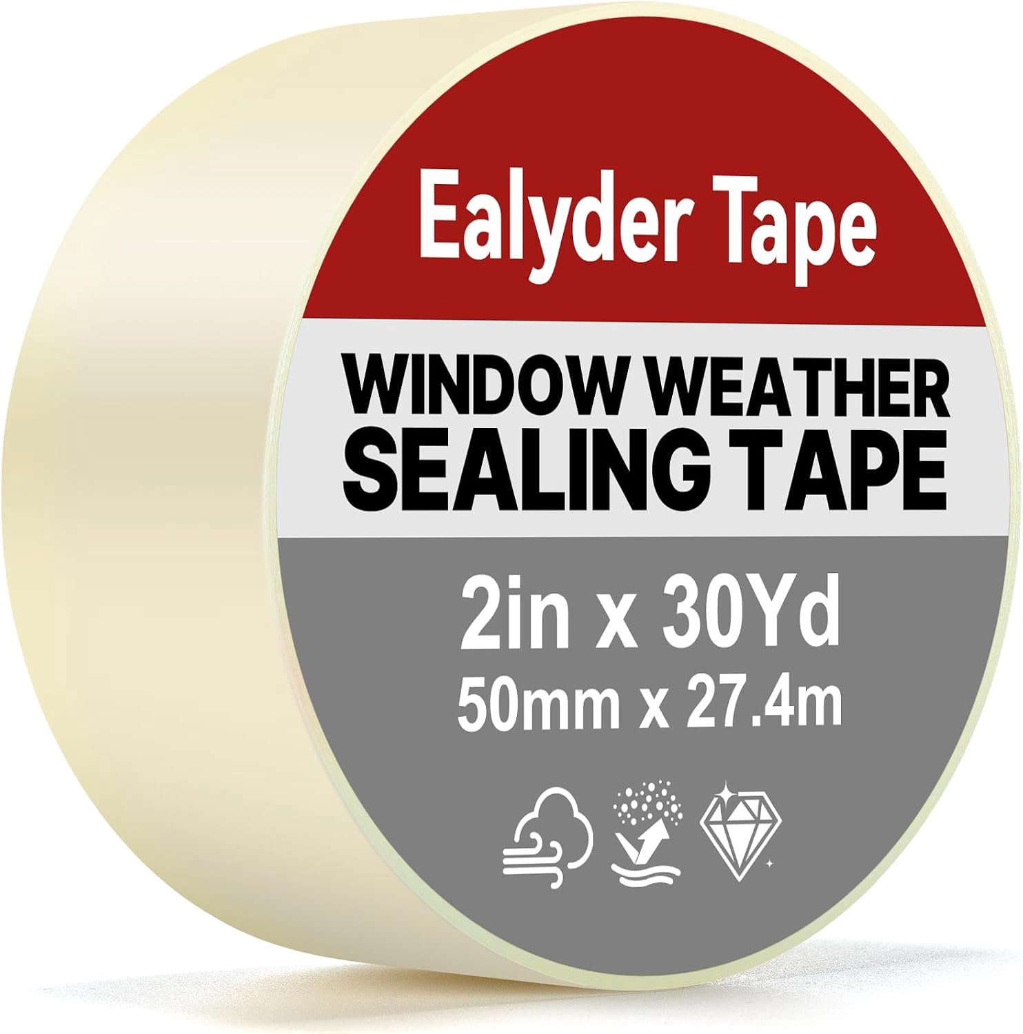 Weatherproof Sealing Tape, 50 mm x 27.4 m, Transparent, Ultra High Performance Weatherproof Adhesive Tape for Draft - ShopVlot
