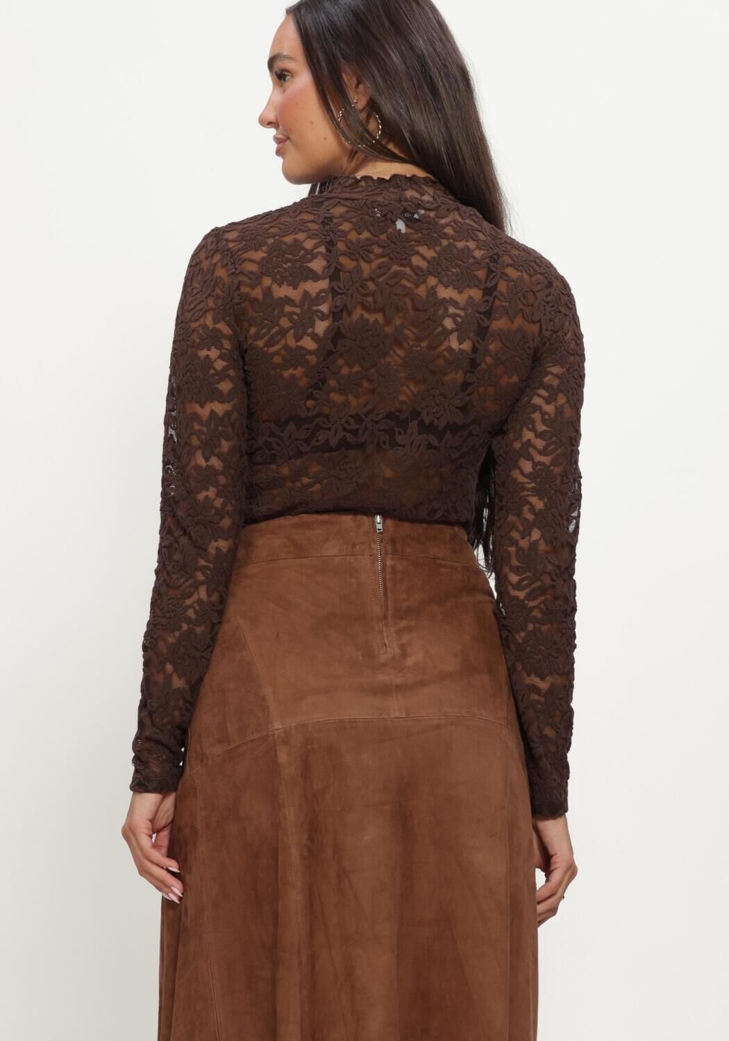 Rosemunde Delicia Ls Turtleneck Dames - Topjes - Bruin - Maat XS
